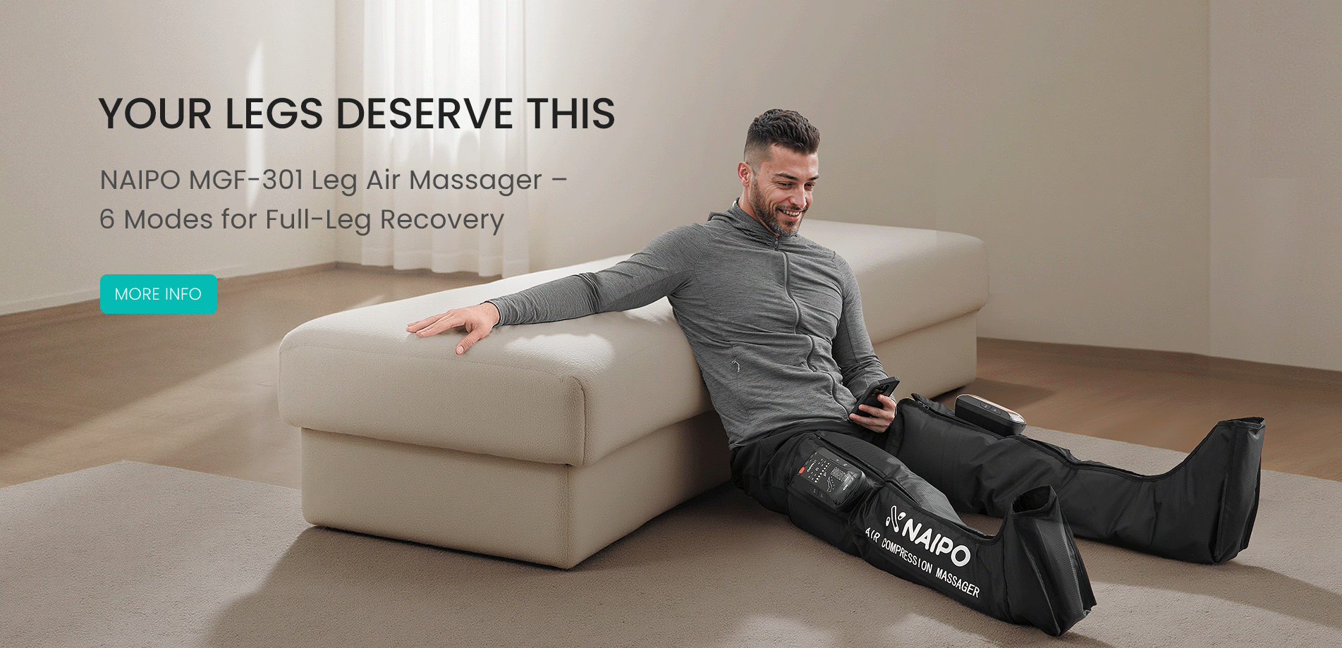Experience Total Leg Recovery with the NAIPO MGF-301 Air-Compression Boots - NAIPO