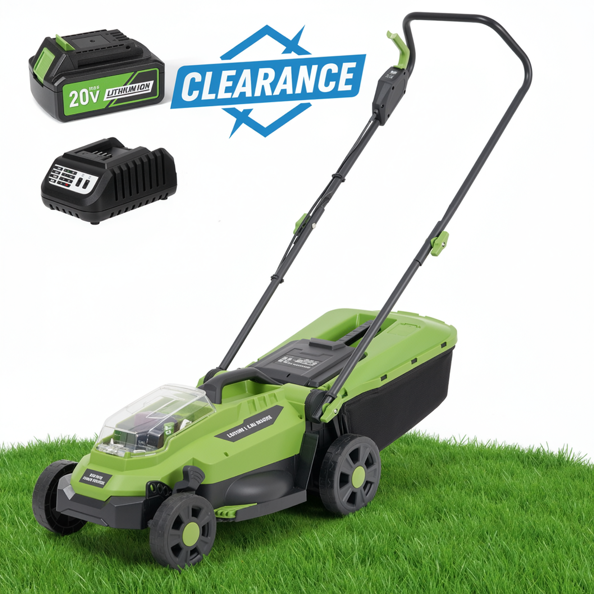 Naipo 20V 13" Cordless Lawn Mower, Electric Lawn Mowers with Brushless Motor, 5 Heights Adjustment, 4.0Ah Battery & Charger Included, for Garden, Yard and Farm, Green