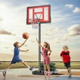 Panier de basket portable Naipo 44 pouces, hauteur réglable de 6 pieds 7 pouces à 10 pieds, avec roues et 2 sacs de sable supplémentaires, pour jeux en intérieur et en extérieur en famille et entre adultes.