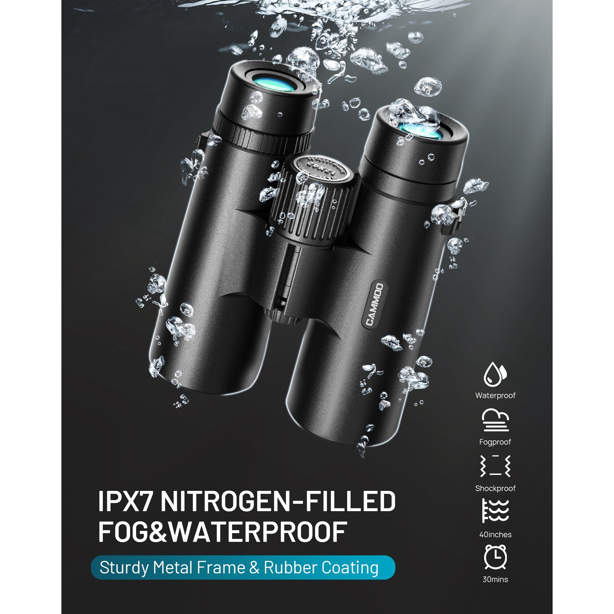 12x42 Binoculars for Adult High Powered,Binocular with Low Light Vision,Compact Waterproof Fogproof Binoculars for Bird Watching Hunting Travel Large Field BAK4 Prism & FMC Lens - NAIPO