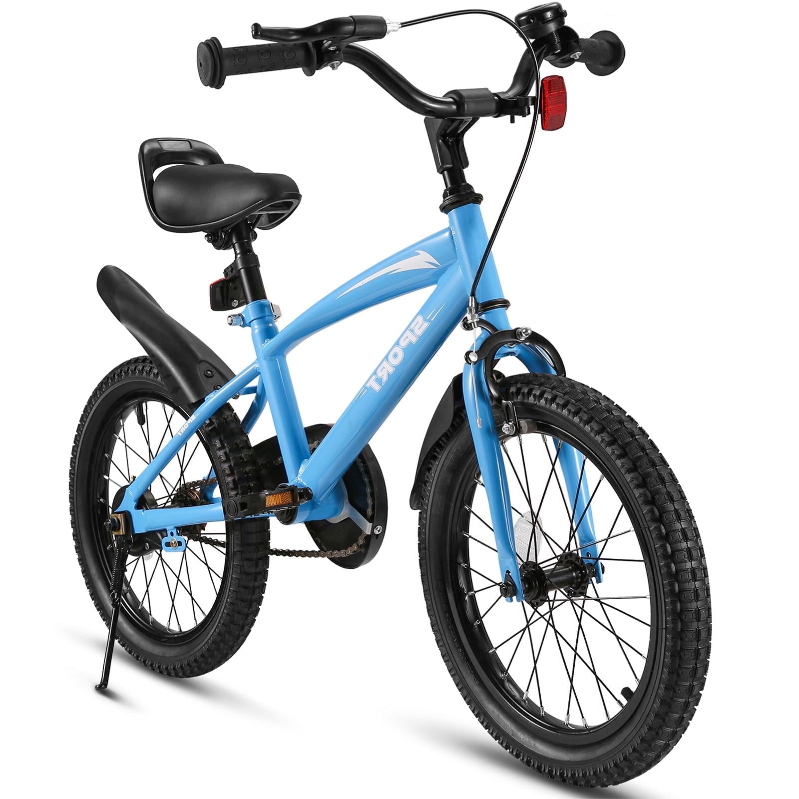 16 Inch Kids Bike Girls and Boys Blue Kid Bicycle with Kickstand & Training Wheels - NAIPO