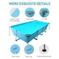Naipo Swimming Pool Above Ground Outdoor 15ft Rectangle Frame Pool Type 178" x 87" Swimming Pool with Metal Frame for Backyard Use