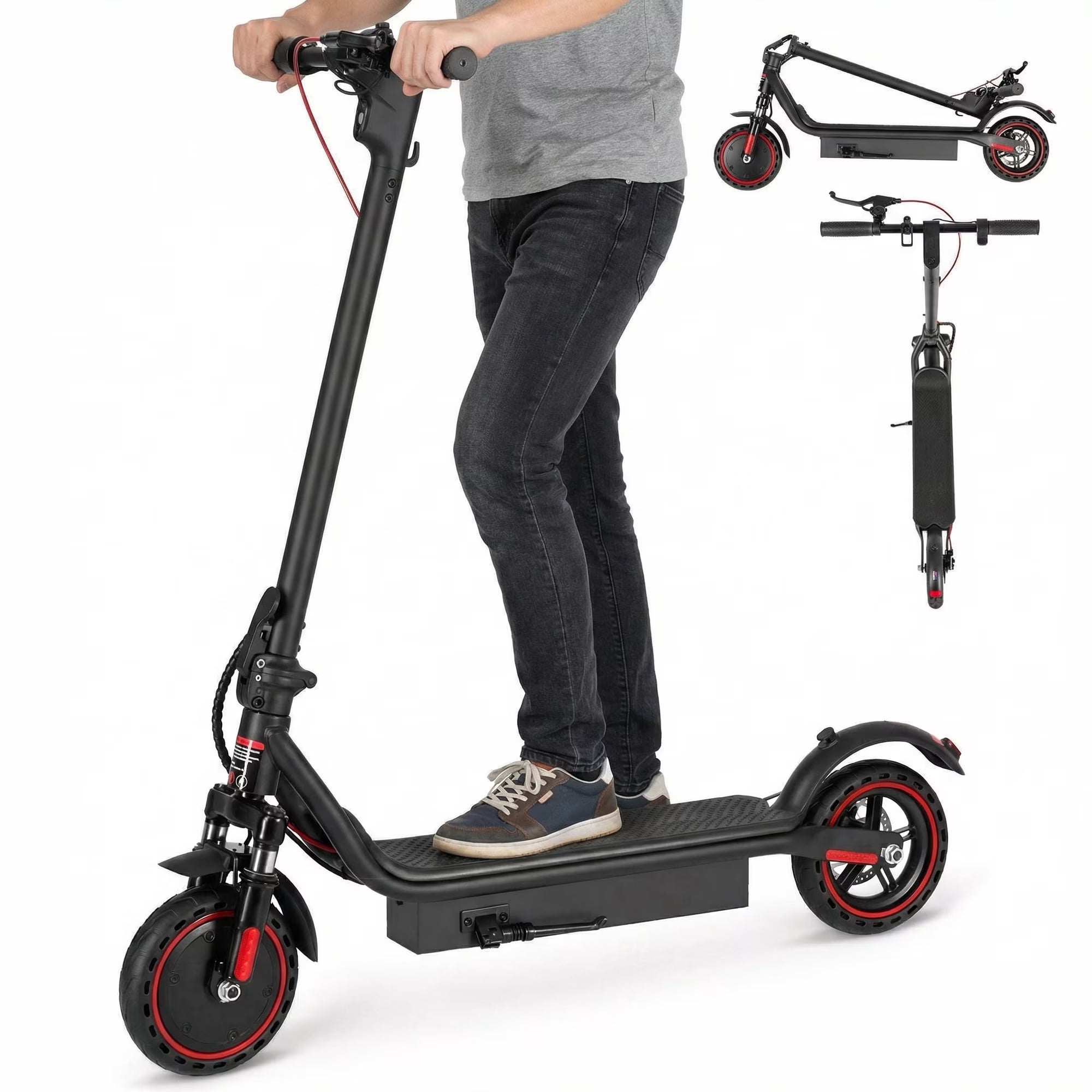 Naipo Electric Scooter,350W Motor up to 16MPH 21-24Miles Range 8.5" Solid Tires Portable Commuting Foldable Scooter for Adults with Dual Braking, Escooter for Adults Commuting