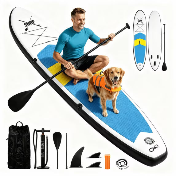 Planche de paddle gonflable, planche de stand up paddle ultra-légère (120"x30"x6") (7,7 kg)