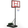 Panier de basket portable Naipo 44 pouces, hauteur réglable de 6 pieds 7 pouces à 10 pieds, avec roues et 2 sacs de sable supplémentaires, pour jeux en intérieur et en extérieur en famille et entre adultes.
