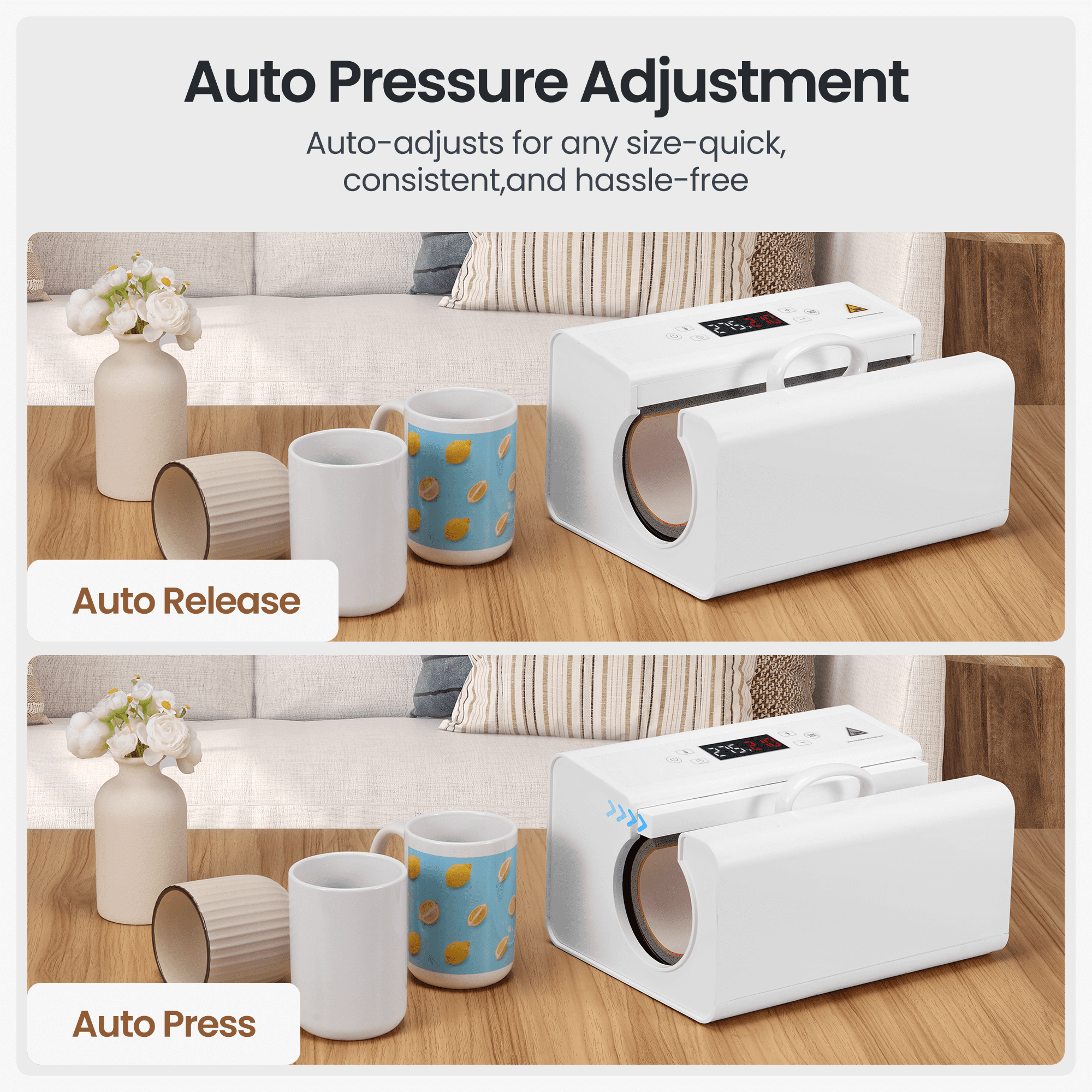 Auto Tumbler Heat Press Machine 11 - 30 oz Mug Sublimation Heat Press with Automatic Press and Release Temp & Time Setting ,Sublimation Mug Heat Press Transfer Machine for DIY Print Cup Mug - NAIPO