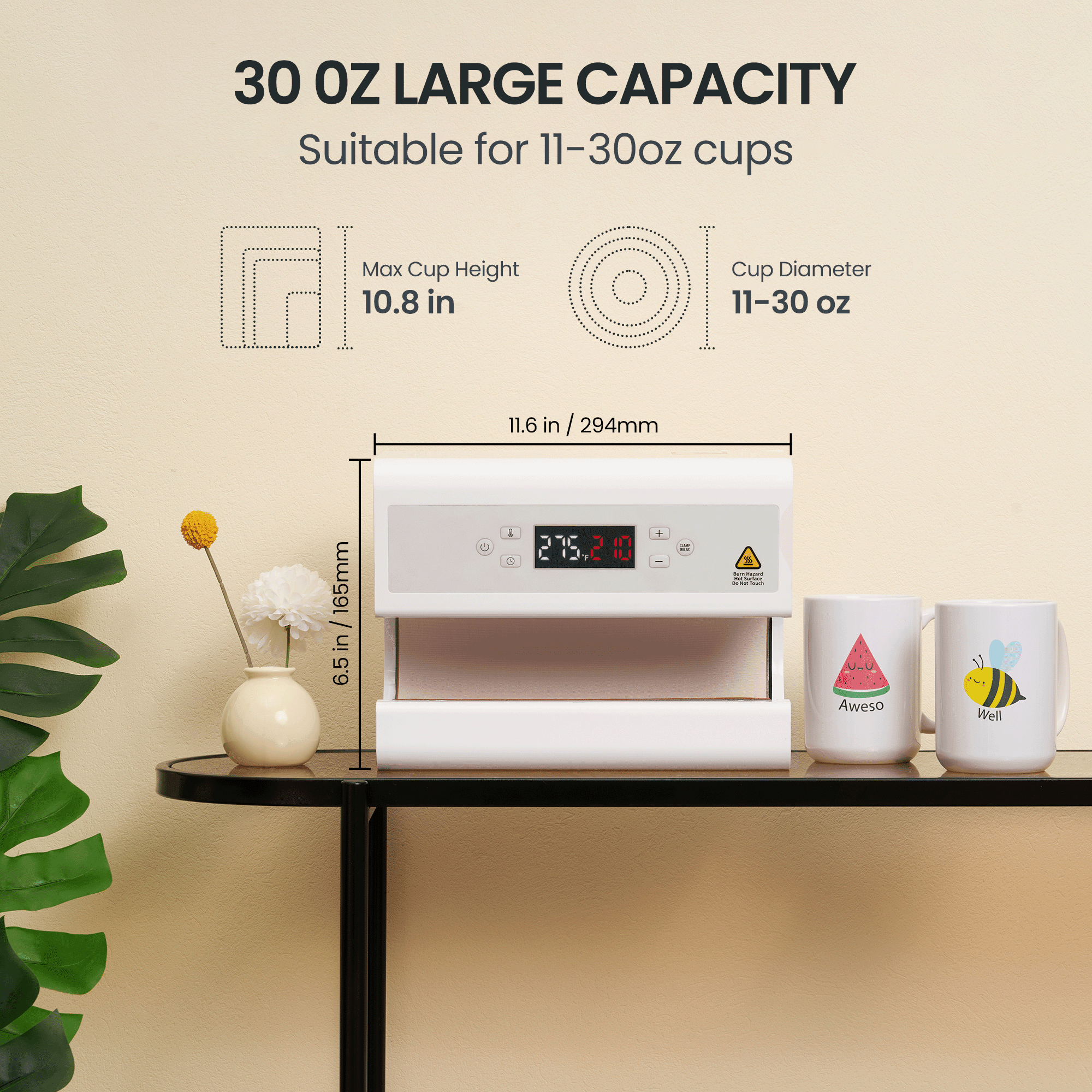Auto Tumbler Heat Press Machine 11 - 30 oz Mug Sublimation Heat Press with Automatic Press and Release Temp & Time Setting ,Sublimation Mug Heat Press Transfer Machine for DIY Print Cup Mug - NAIPO