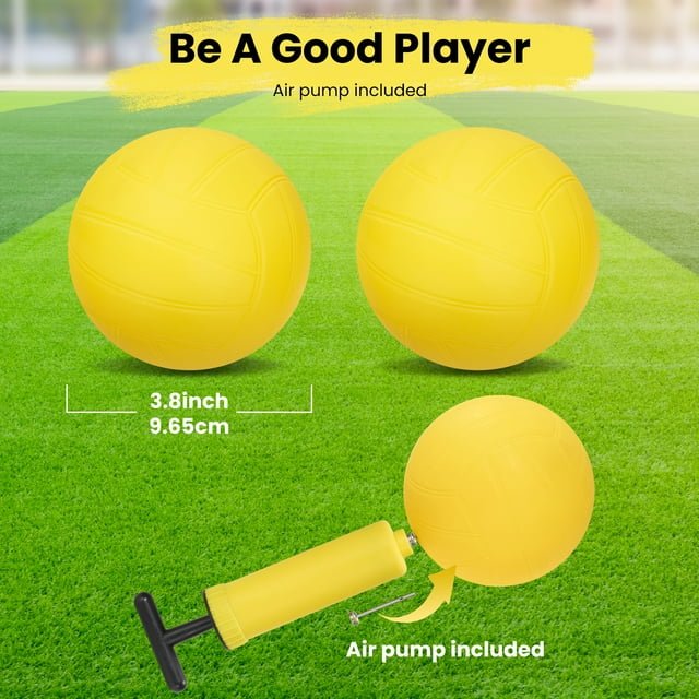 Beach Ball Game Set Outdoor Beach Game with 2 Balls Net and Carrying Bag Roundnet Game Set for Beach Yard Lawn Backyard and Park Indoor for Adults and Family - NAIPO