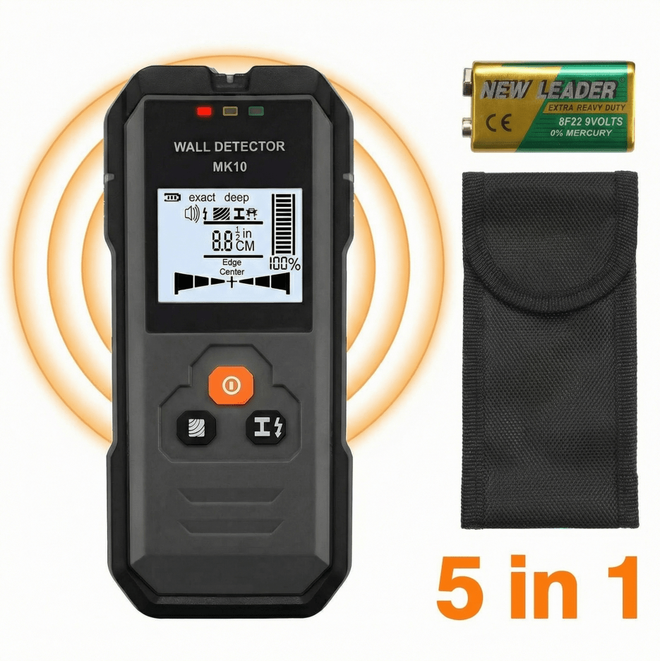 ENGiNDOT Stud Finder Wall Scanner - 5 in 1 Deep Electrical Stud Detector with HD LCD Display, Precision Stud Sensor Beam Finders for the Center and Edge of Wood AC Wire Metal Studs Joist Pipe - NAIPO