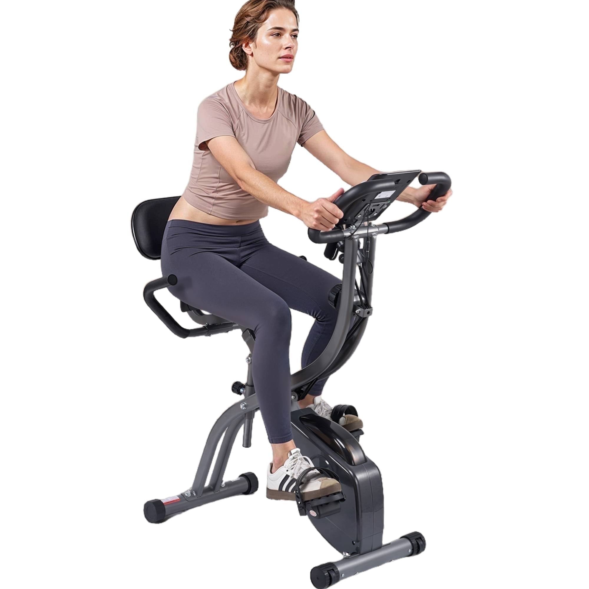 Folding Exercise Bike Magnetic Upright Bike with Pulse Sensor LCD Monitor Indoor Cycling Stationary Exercise Bike Perfect for Home Use - NAIPO