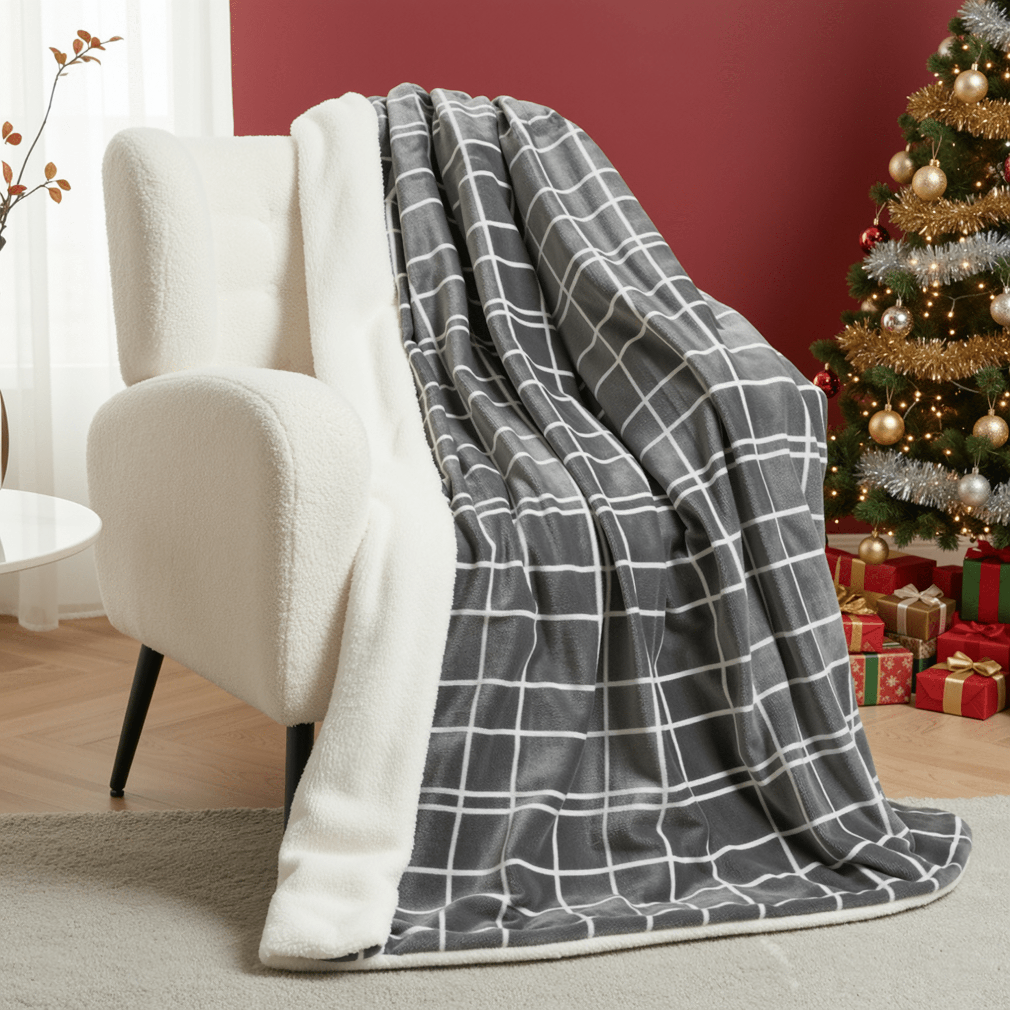Maxkare Electric Heated Blanket Throw 4 Hour Auto Off and 6 Heating Levels, Flannel Blanket 50" x 60" Quick Heating and Machine Washable, Home Office Use for Gift - NAIPO
