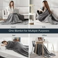 MaxKare Electric Heated Blanket Throw 50" x 60" 4 Hours Auto - off and 6 Heating Levels Single Fleece Blanket Grey - NAIPO