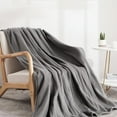 MaxKare Electric Heated Blanket Throw 50" x 60" 4 Hours Auto - off and 6 Heating Levels Single Fleece Blanket Grey - NAIPO