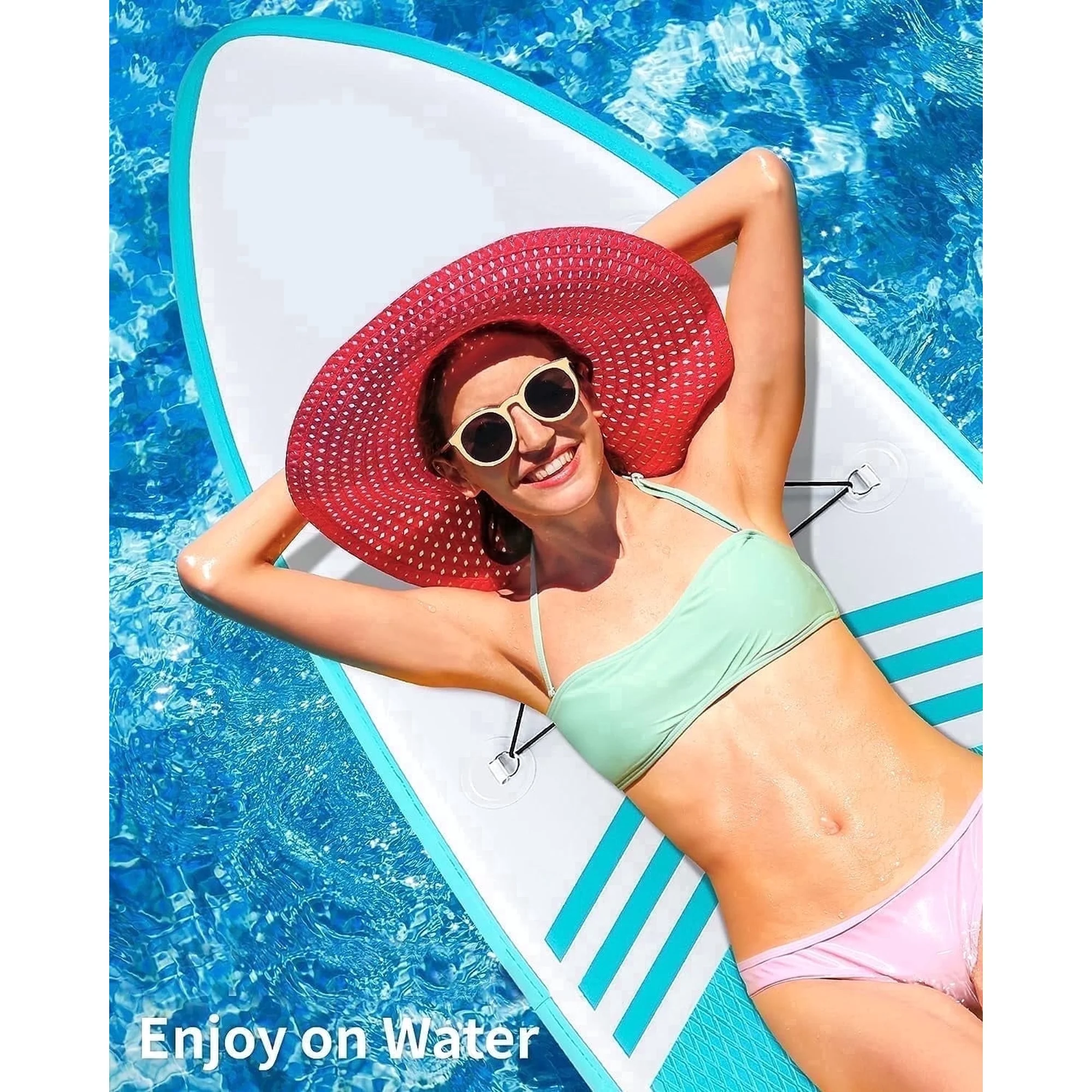 Naipo 10.6 Ft. Inflatable Stand Up Paddle Board Inflatable SUP with Premium Accessories Set Bi - Action Pump(10 Mins Inflate) Capacity 370 Lbs.for 2 - 3 People for Youth & Adult - NAIPO