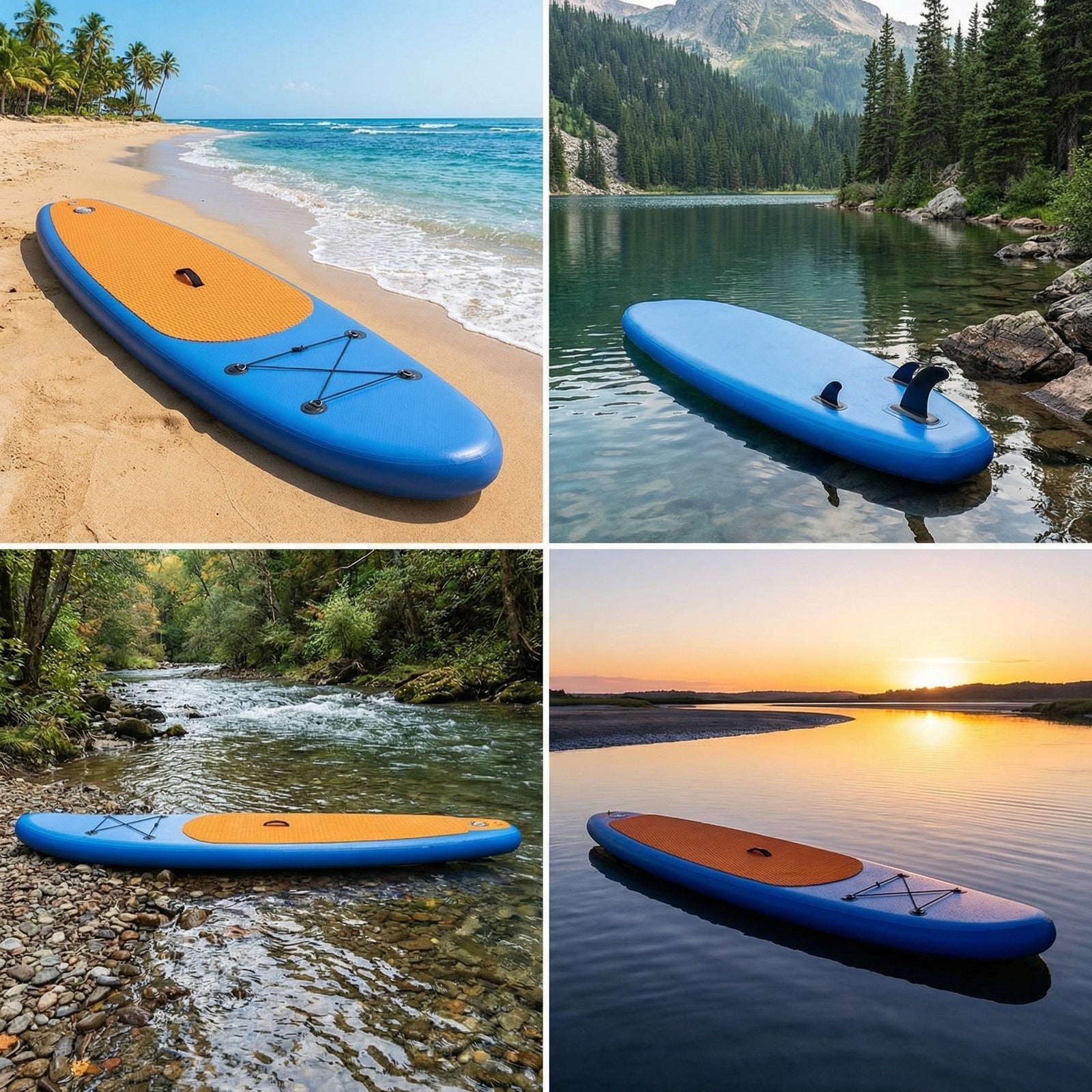 Naipo 10FT Inflatable Paddle Board 30in Wide Design Stand Up Paddle Board with Paddle Accessories for Family Beginners Youth Blue Yellow - NAIPO