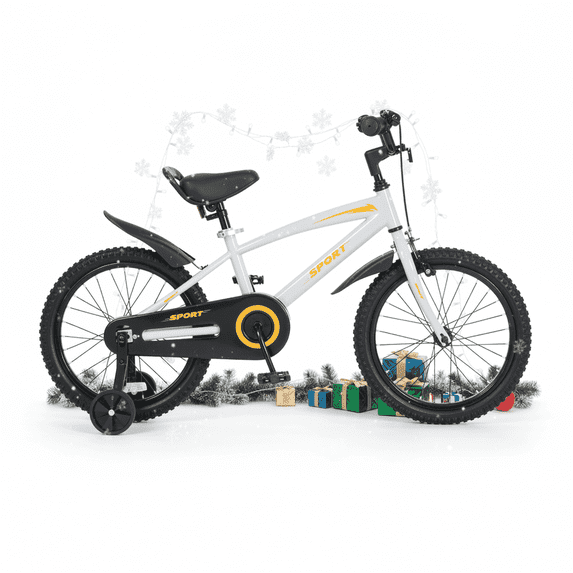 Naipo 16 Inches Kid Bikes Gray-Orange for Boys and Girls Kid Bicycles with Kickstand and Training Wheels - NAIPO