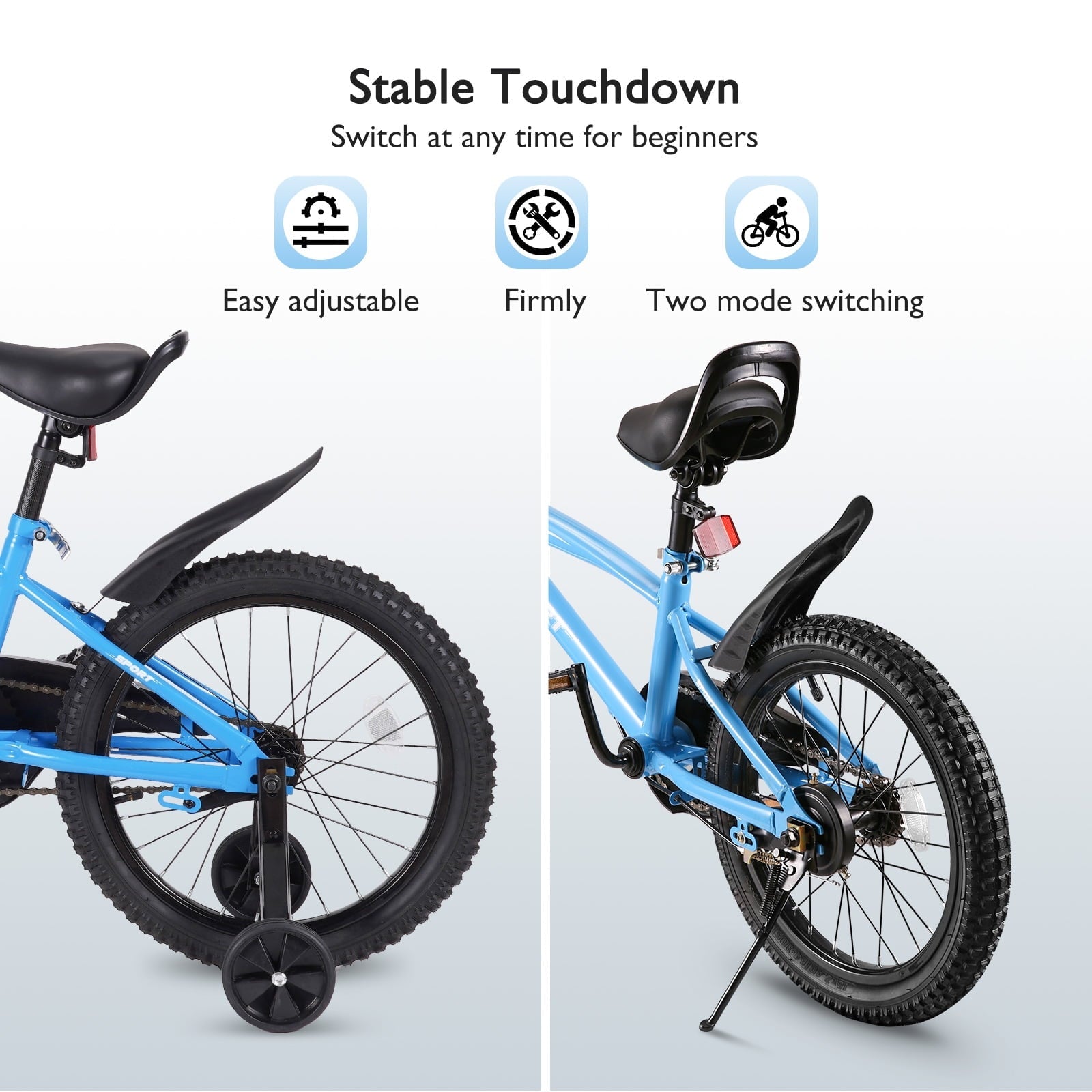 Naipo 18" Kids Bike Girls and Boys Blue Bicycles with Removable Training Wheels - NAIPO