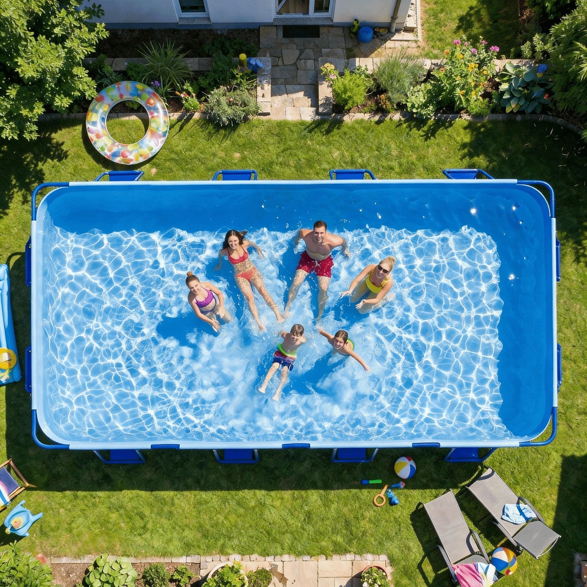 Naipo 18FT Above Ground Swimming Pool Set with Reinforced Ladder 1mm Thickened Material 3080 US Gallons for Family Fun - NAIPO