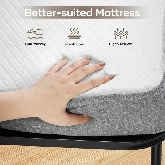 Naipo 38" Folding Bed with Mattress 75" x 38" Rollaway Bed Portable Side Pocket & 360 Degree Universal Wheel for Adults & Guest - NAIPO