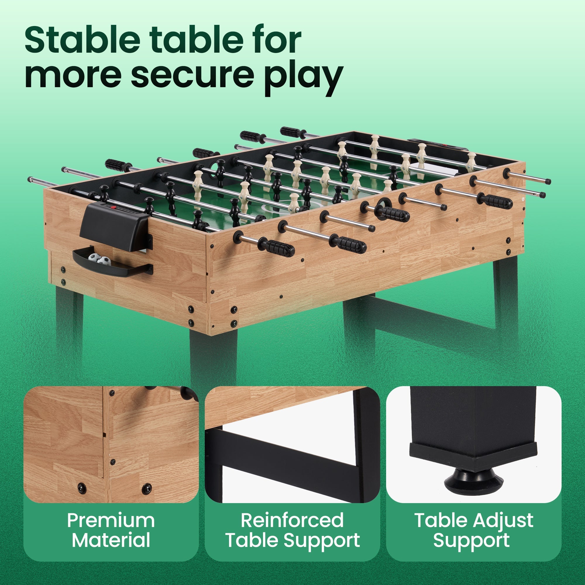 Naipo 48” 10 - in - 1 Combo Game Table Set Multi Game Room Table w/Air Hockey, Foosball, Pool Gift for Friends Family - NAIPO