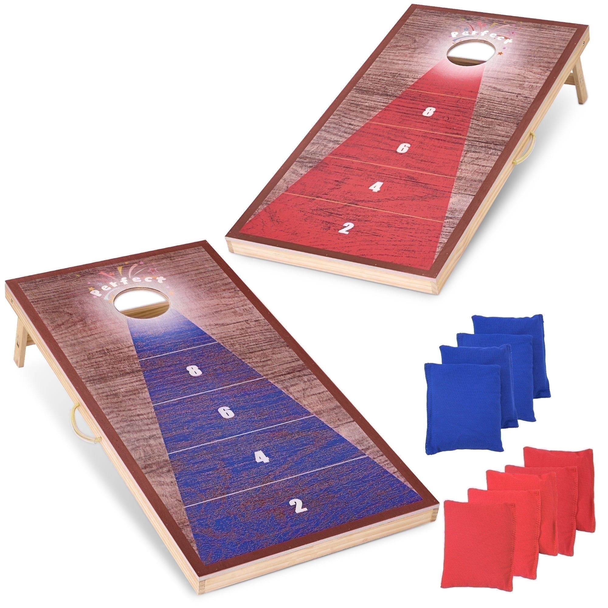 Naipo 4x2FT Cornhole Game Set with 8 Bean Bags Portable Outdoor Cornhole Boards Set Perfect for Adults Family Beach Yard Camping Parties Games - NAIPO