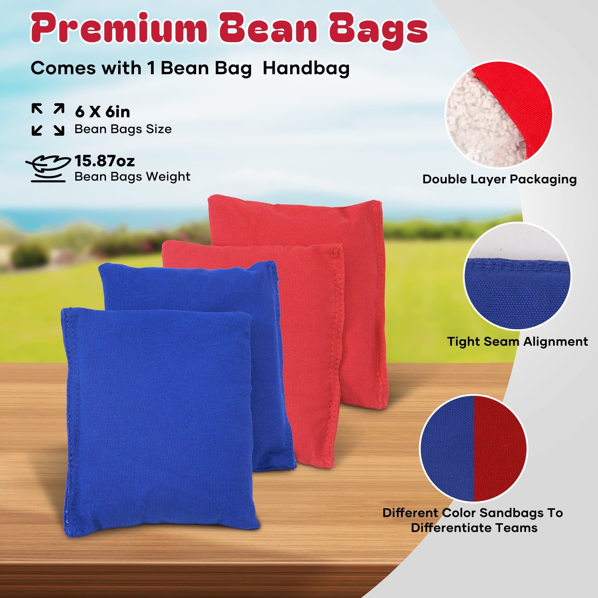Naipo 4x2FT Cornhole Game Set with 8 Bean Bags Portable Outdoor Cornhole Boards Set Perfect for Adults Family Beach Yard Camping Parties Games - NAIPO
