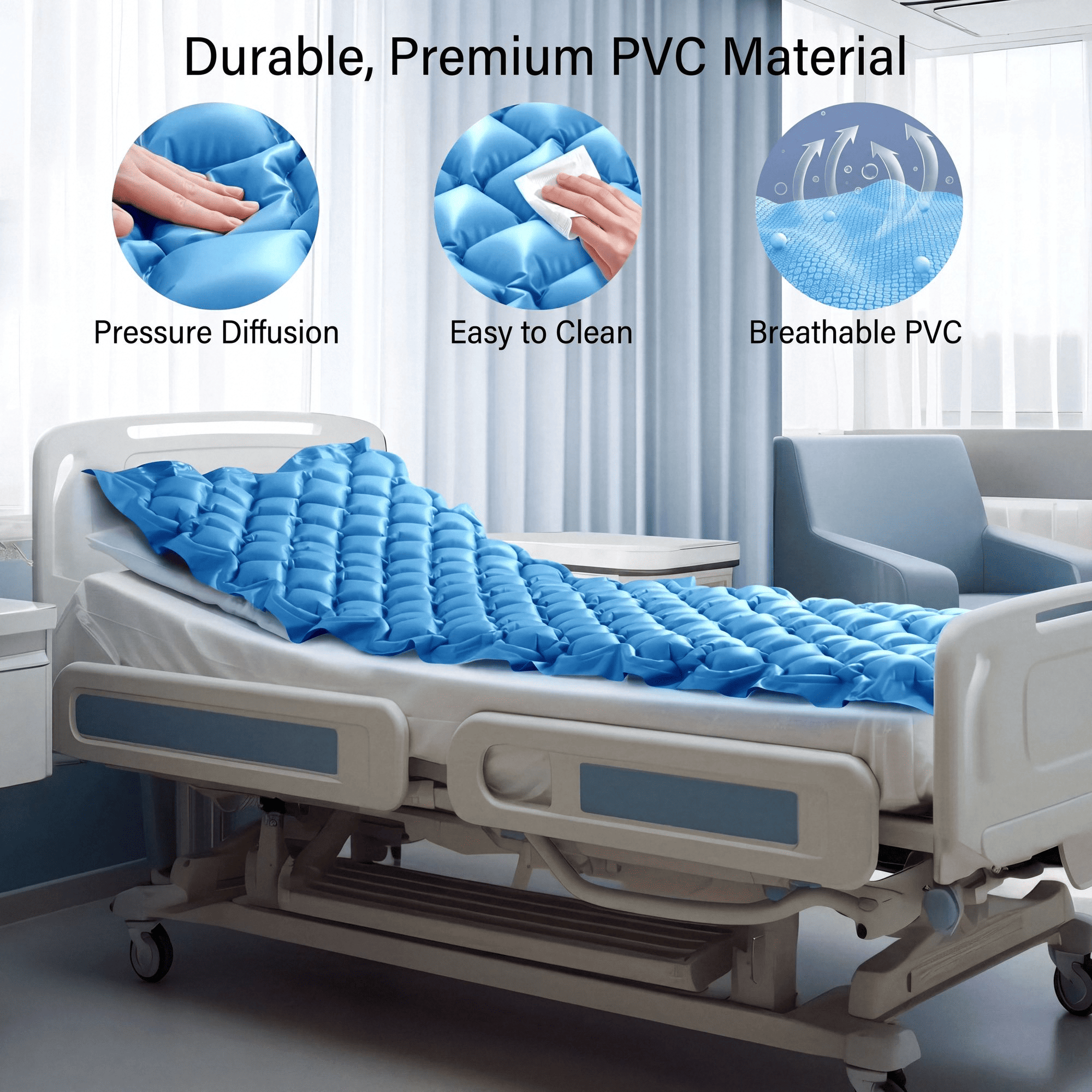 Naipo Alternating Air Pressure Mattress Pad, Medical Anti-Bedsore Air Mattress for Hospital Bed and Home Use - NAIPO