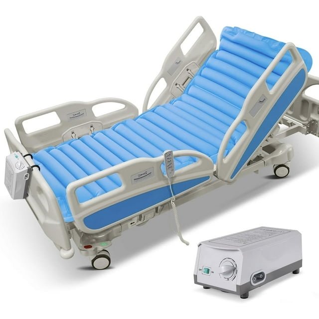 Naipo Alternating Air Pressure Mattress Pad,Bed Sore Prevention Solution,Hospital & Home Mattress Topper with 6 - Level Pump,Waterproof Pressure Relief Ulcer Cushion Pad & Whisper Quiet Pump - NAIPO