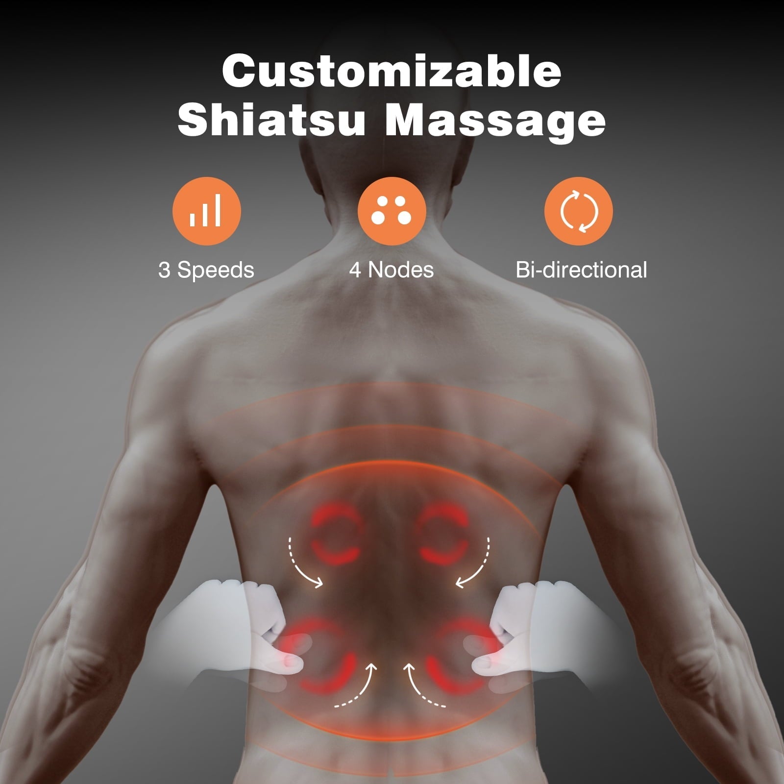 Naipo Back Massager with Heat, Massagers for Neck and Back, 3D Kneading Massage Pillow for Shoulder, Leg Muscle Pain Relief, Gifts for Mom Dad - NAIPO