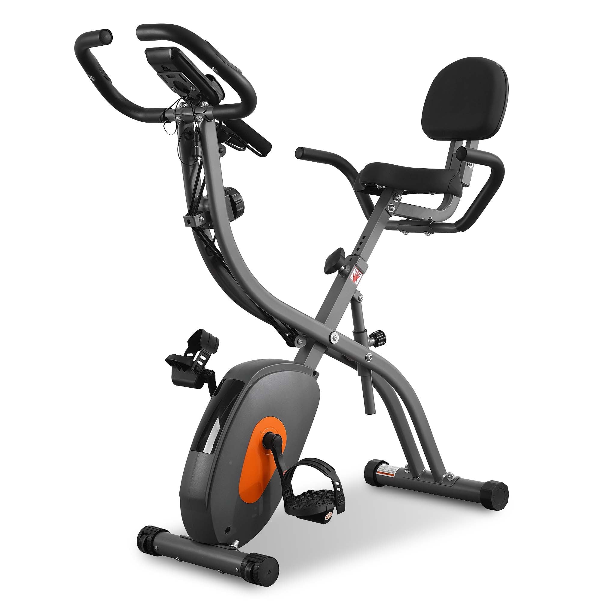 Naipo Folding Exercise Bike 3 in 1 Magnetic Stationary Recumbent Bike 10 Level Resistance for Home Use with Arm Resistance Bands - NAIPO
