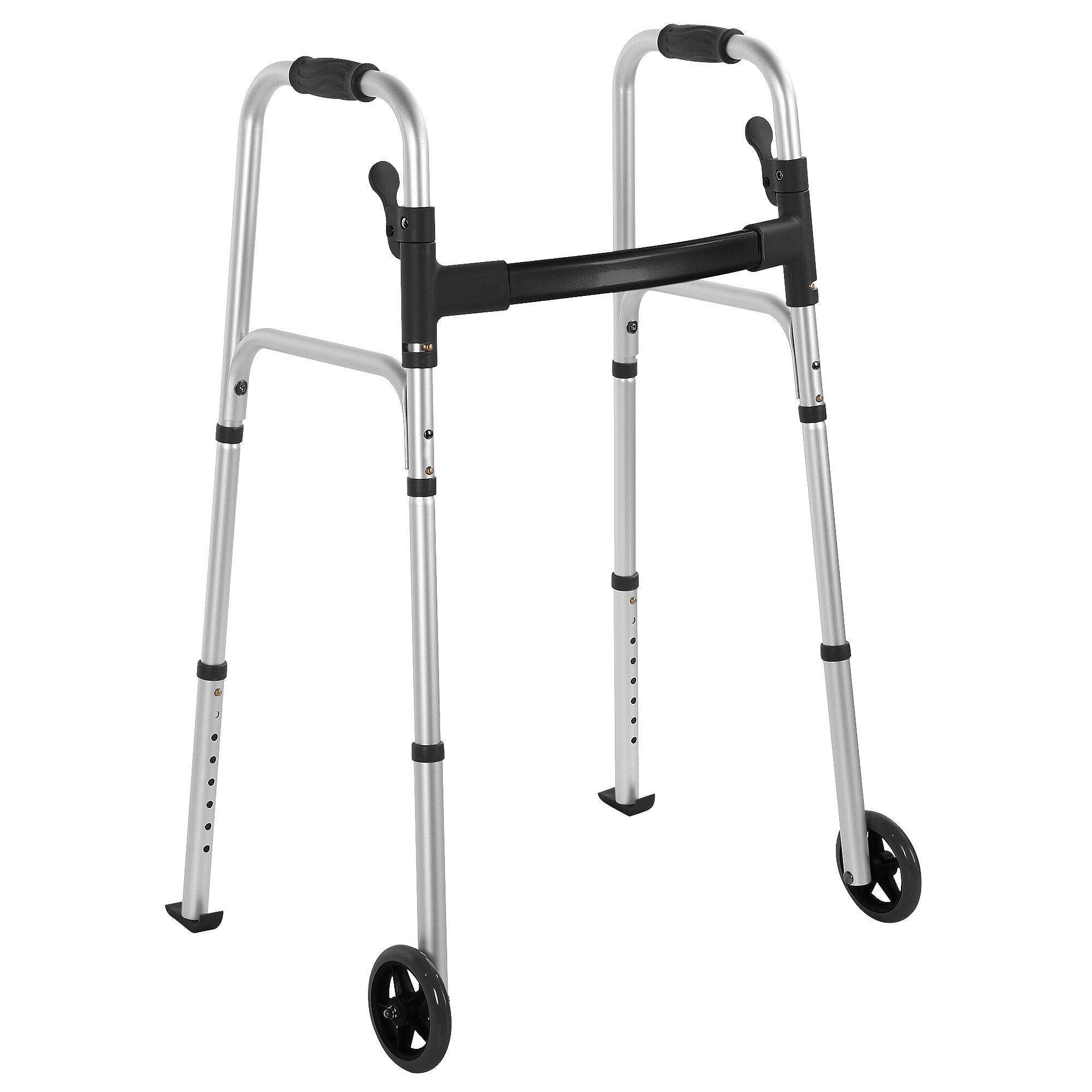 Naipo Folding Walkers for Seniors,Lightweight Mobility Walker with Trigger Release and Glide Skis,Silver - NAIPO