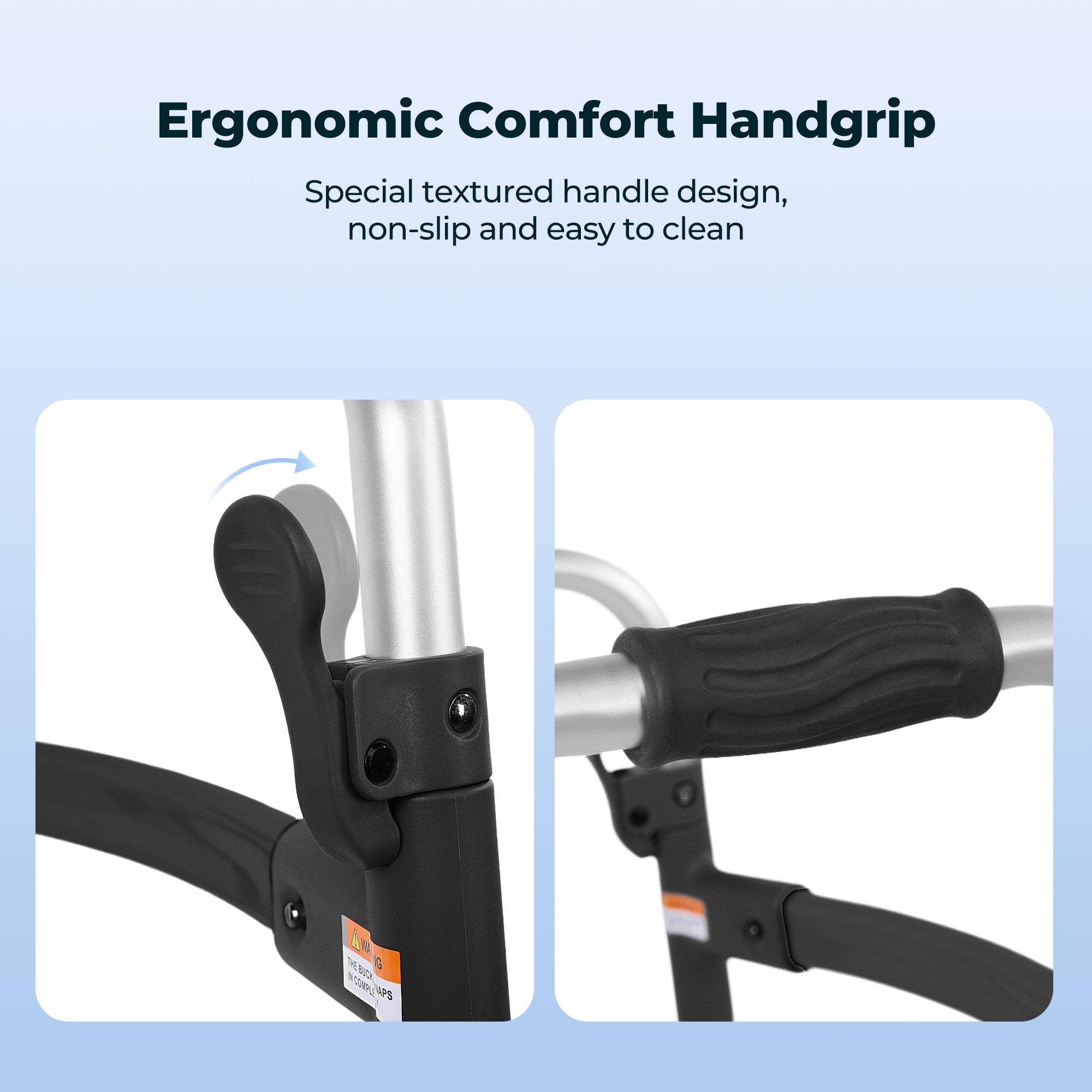Naipo Folding Walkers for Seniors,Lightweight Mobility Walker with Trigger Release and Glide Skis,Silver - NAIPO