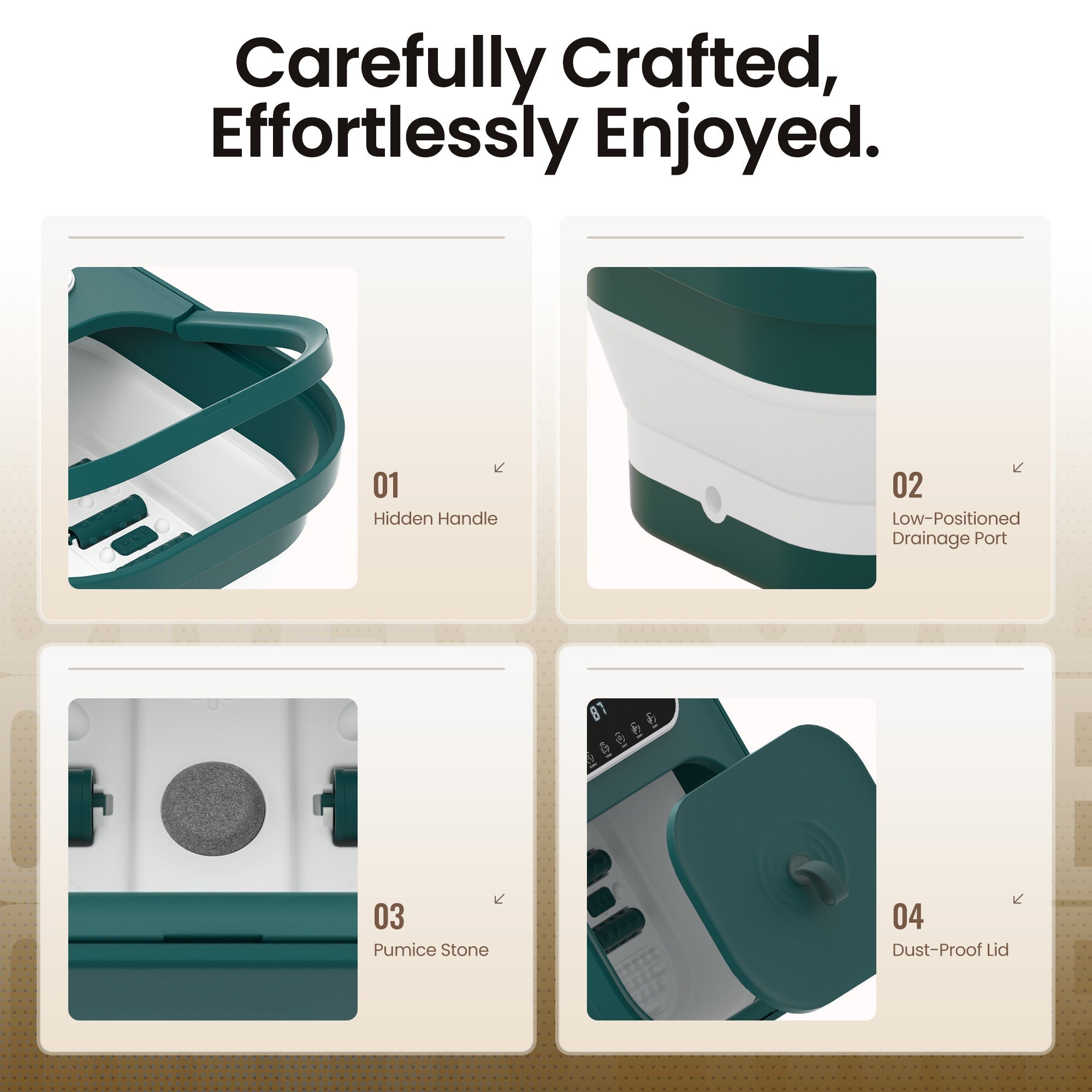 NAIPO FS - FM015 Collapsible Foot Spa with Heated Bubble Roller - Christmas Gift for Him/Her - NAIPO