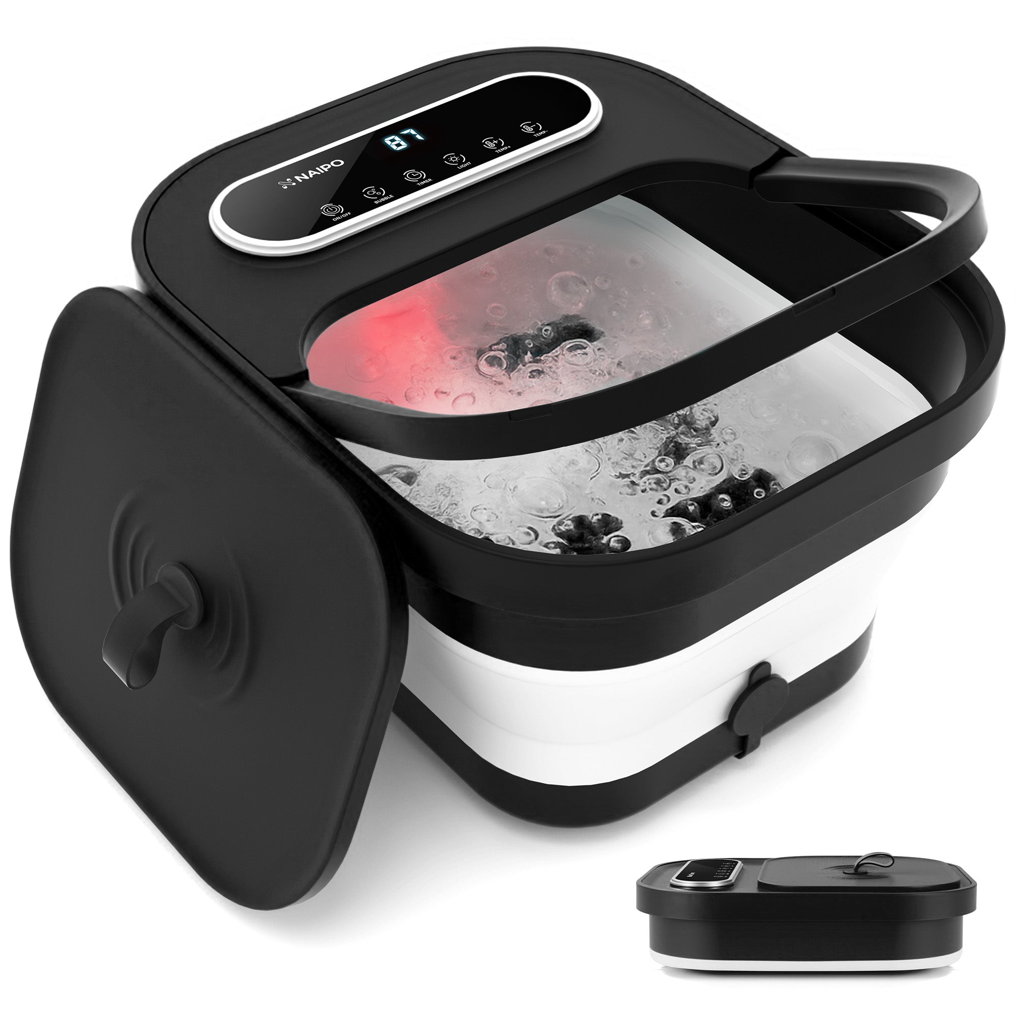 NAIPO FS - FM015 Collapsible Foot Spa with Heated Bubble Roller - Christmas Gift for Him/Her - NAIPO