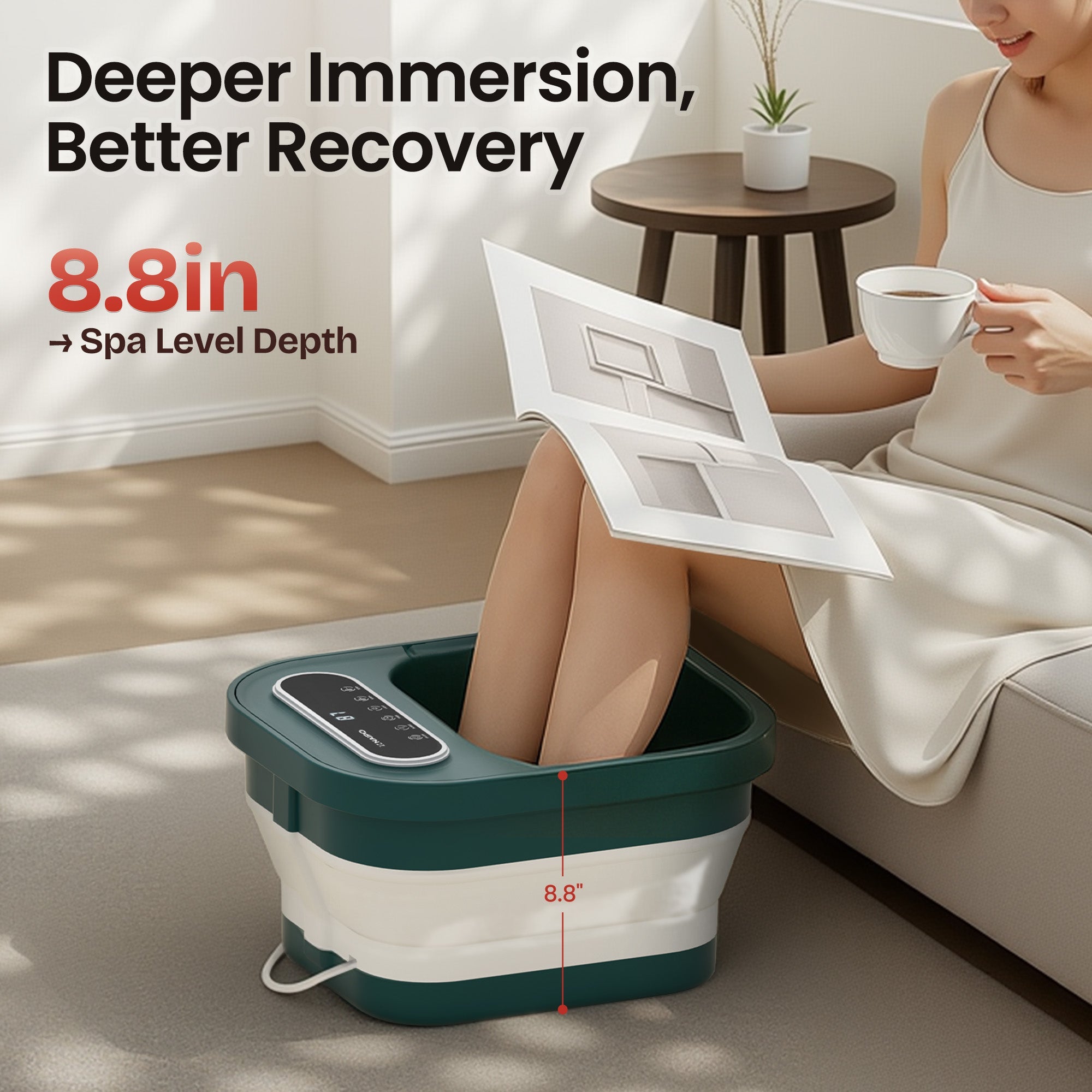 NAIPO FS - FM015 Collapsible Foot Spa with Heated Bubble Roller - Christmas Gift for Him/Her - NAIPO