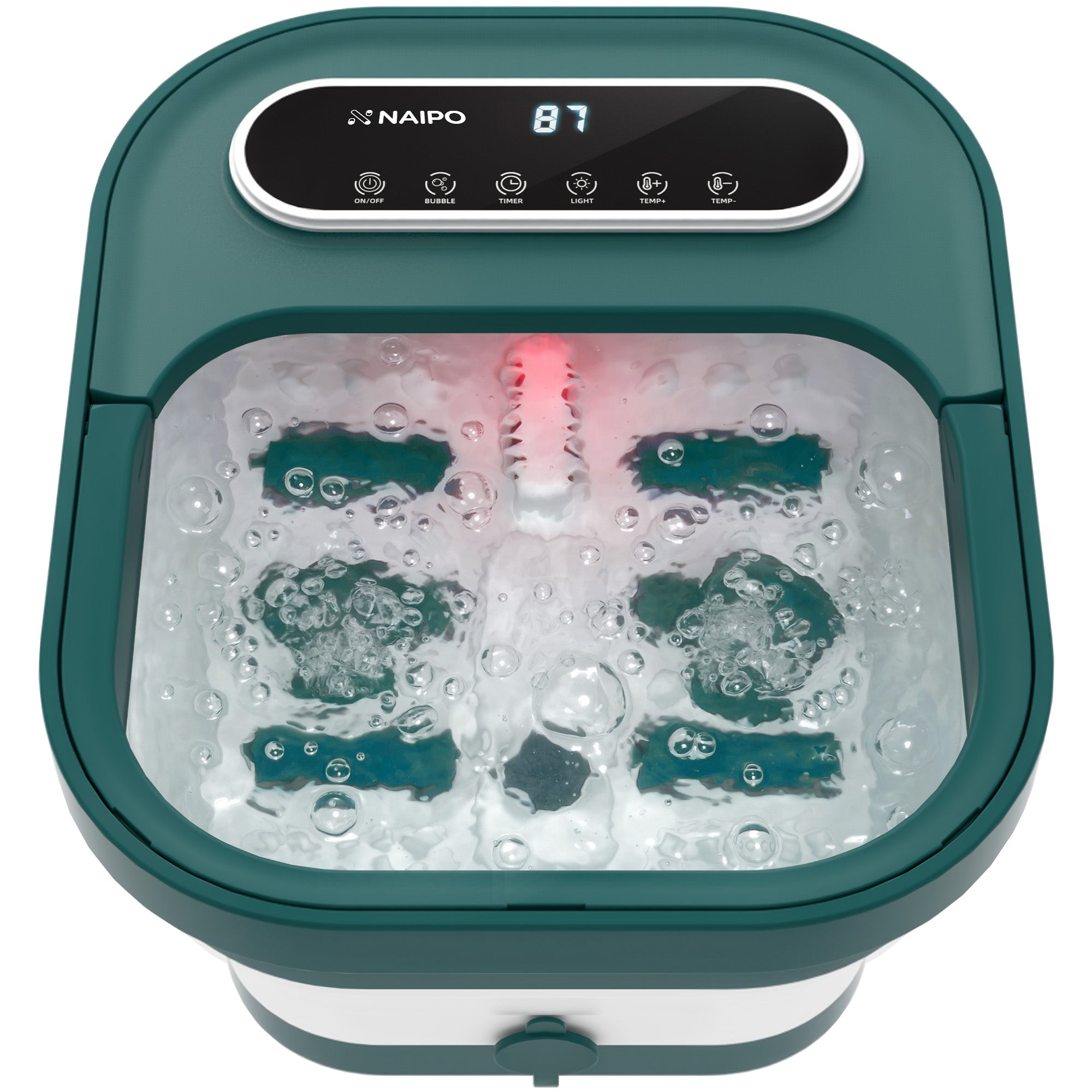 NAIPO FS - FM015 Collapsible Foot Spa with Heated Bubble Roller - Christmas Gift for Him/Her - NAIPO