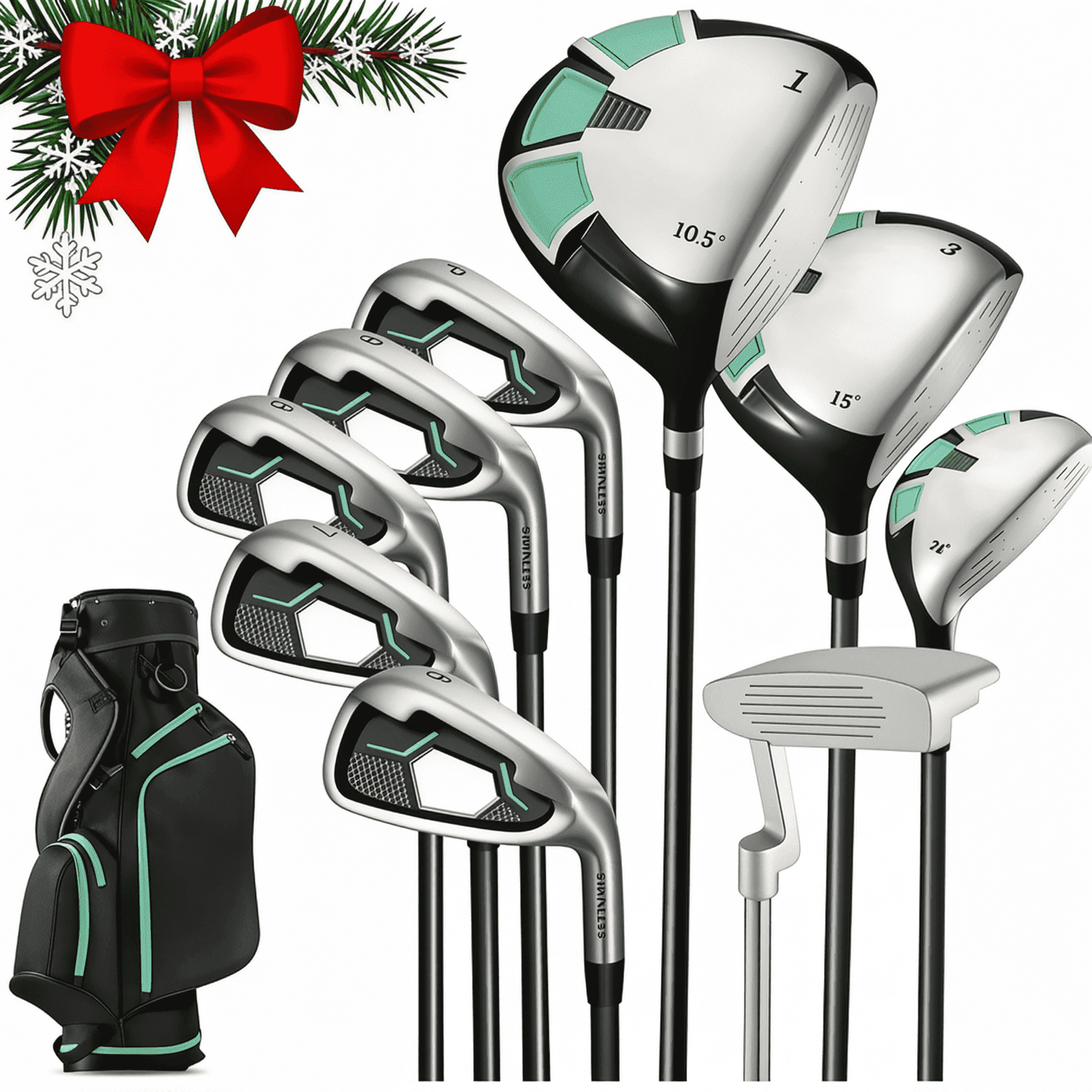 Naipo Golf Club Set 9 Piece Complete Golf Set for Right Handed with Stand Bag and 3 Bonus Head Covers - NAIPO