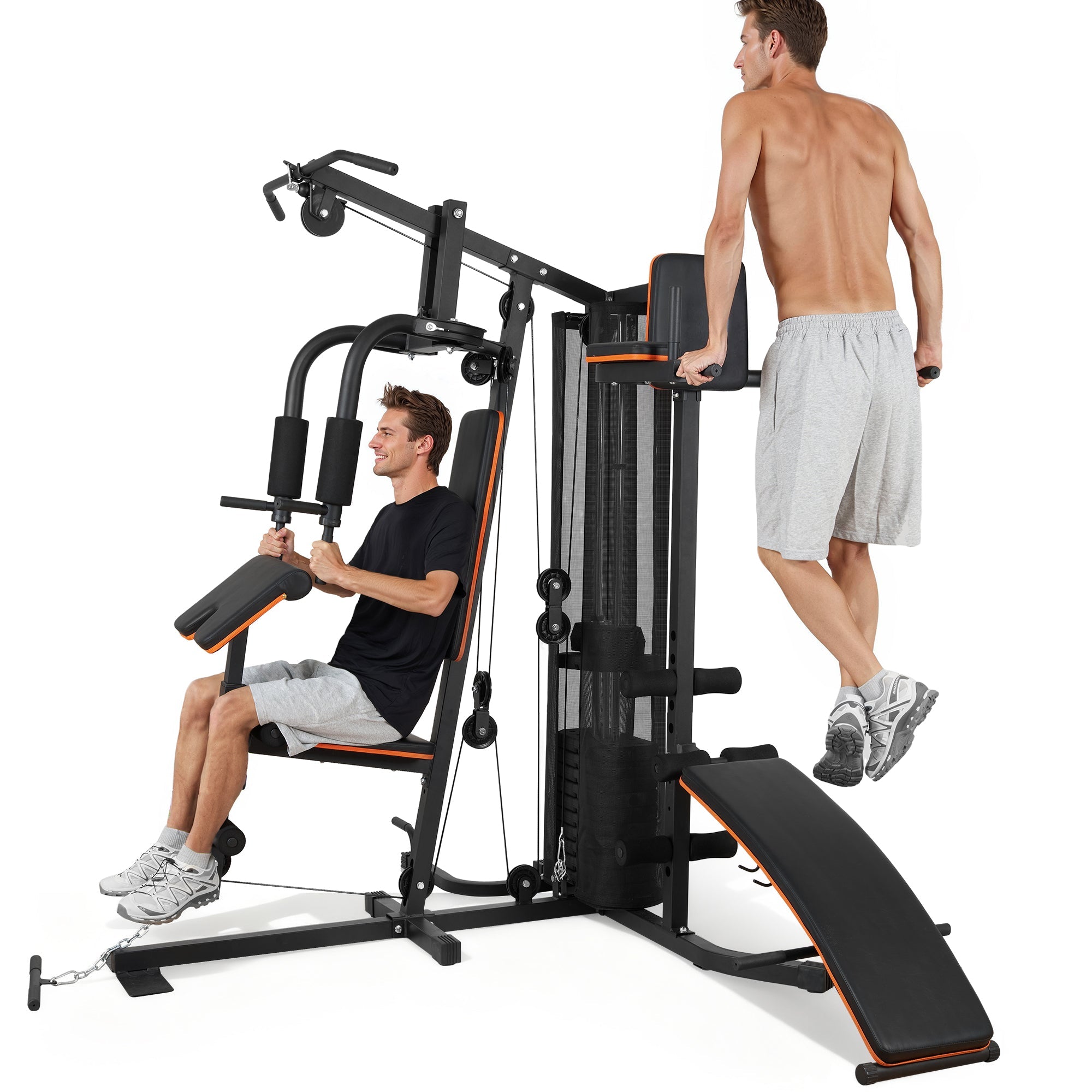 Naipo Home Gym Station with Multifunctional All In One Home Gym 300 LBS Weight Capacity Sturdy Stable Structure Clear Assembly Guide for Beginner Users - NAIPO