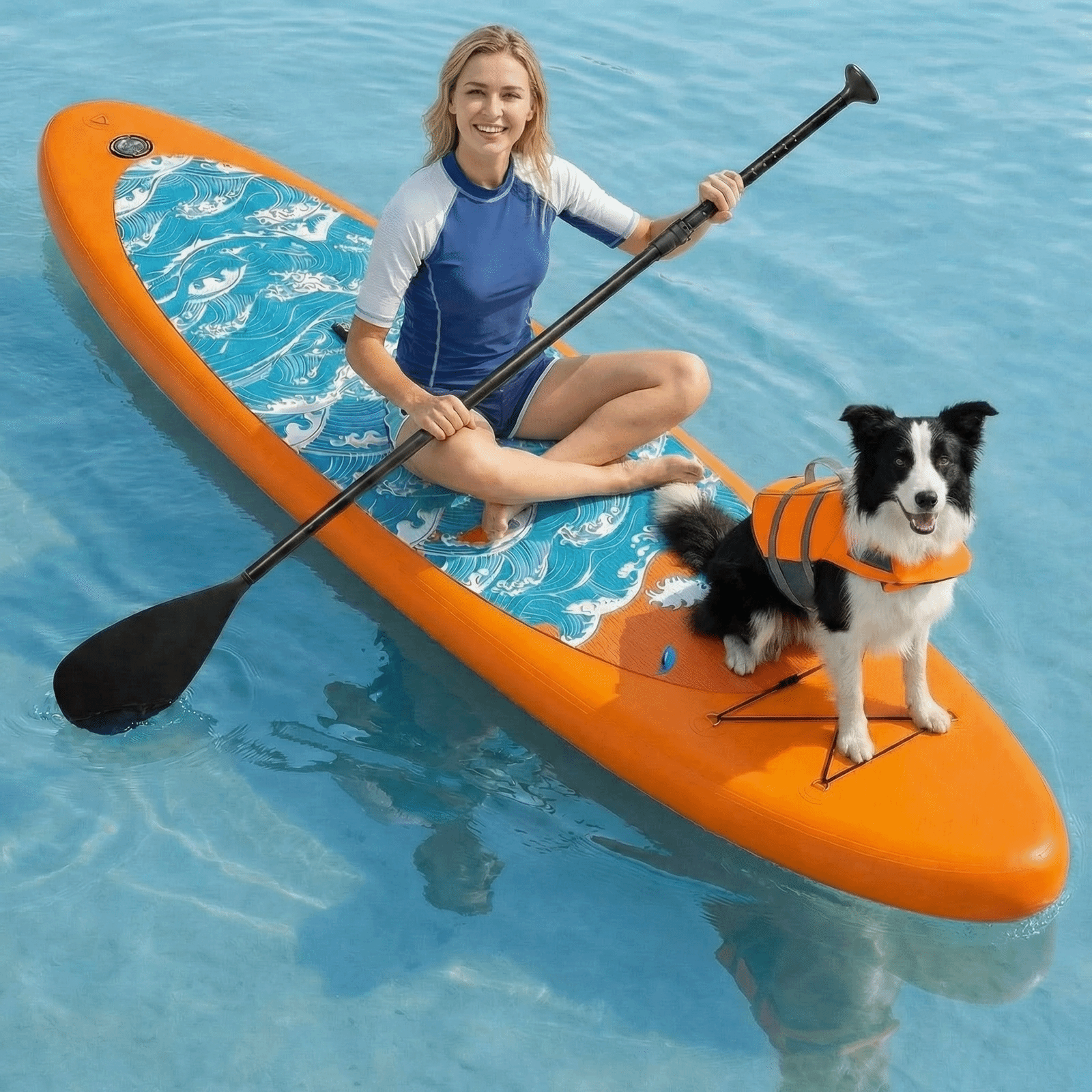 Naipo Inflatable Paddle Board 10ft Surf Orange Stand Up Paddle Board Full SUP Accessories 6in Thick 330 lbs Capacity for All Skill Levels - NAIPO