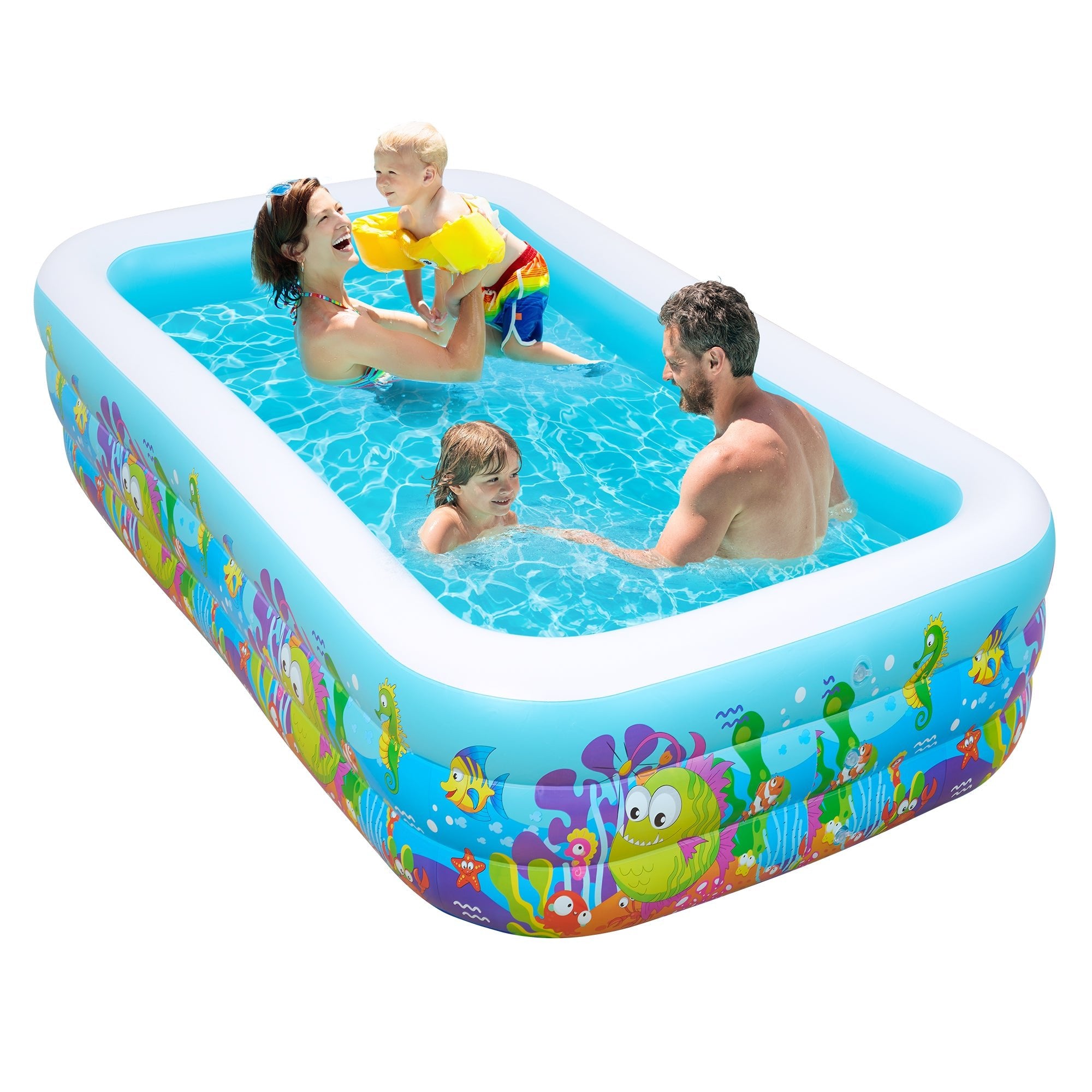 Naipo Inflatable Swimming Pool 120"x72"x22" Blow up Pool , Full - Sized Above Ground Family Pool, Summer Water Party, Backyard, Outdoor Beach Garden Lawn - NAIPO