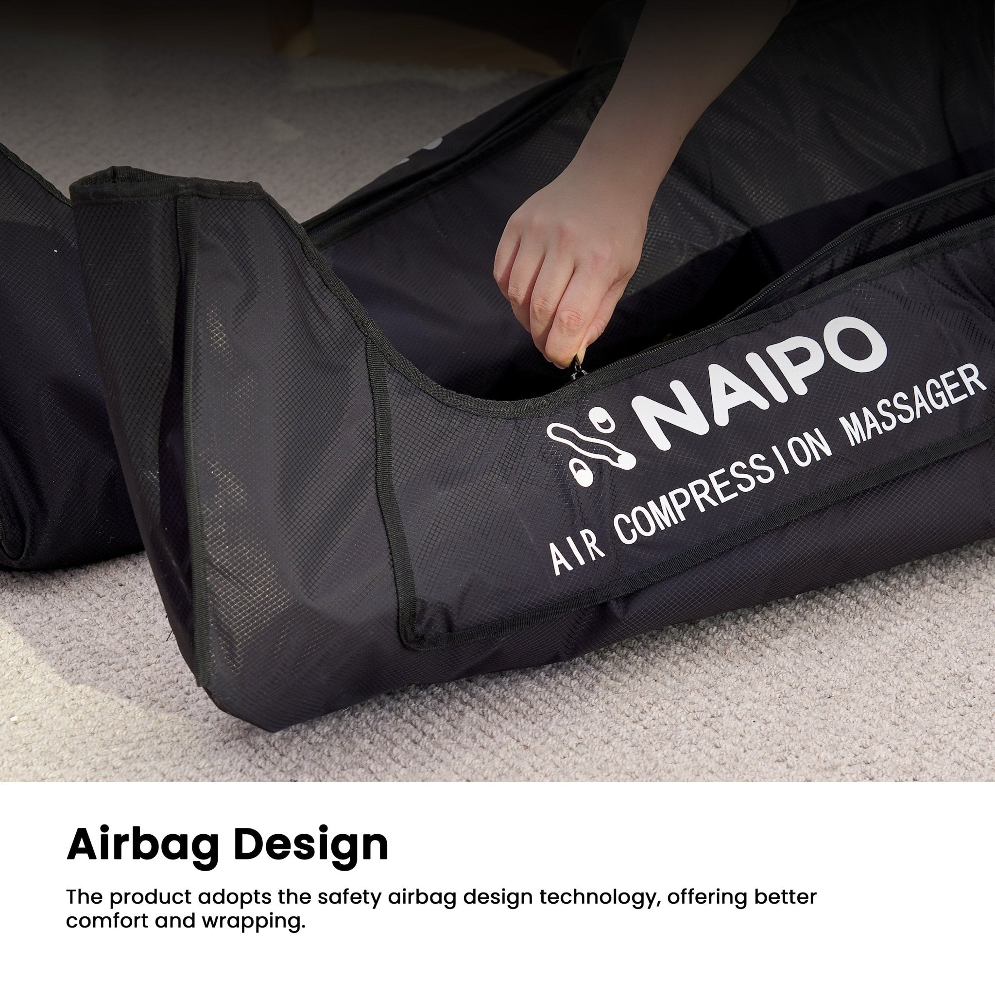 NAIPO Leg Air Massager, Full Leg Recovery with 6 Modes, Adjustable Pressure MGF - 301 - NAIPO