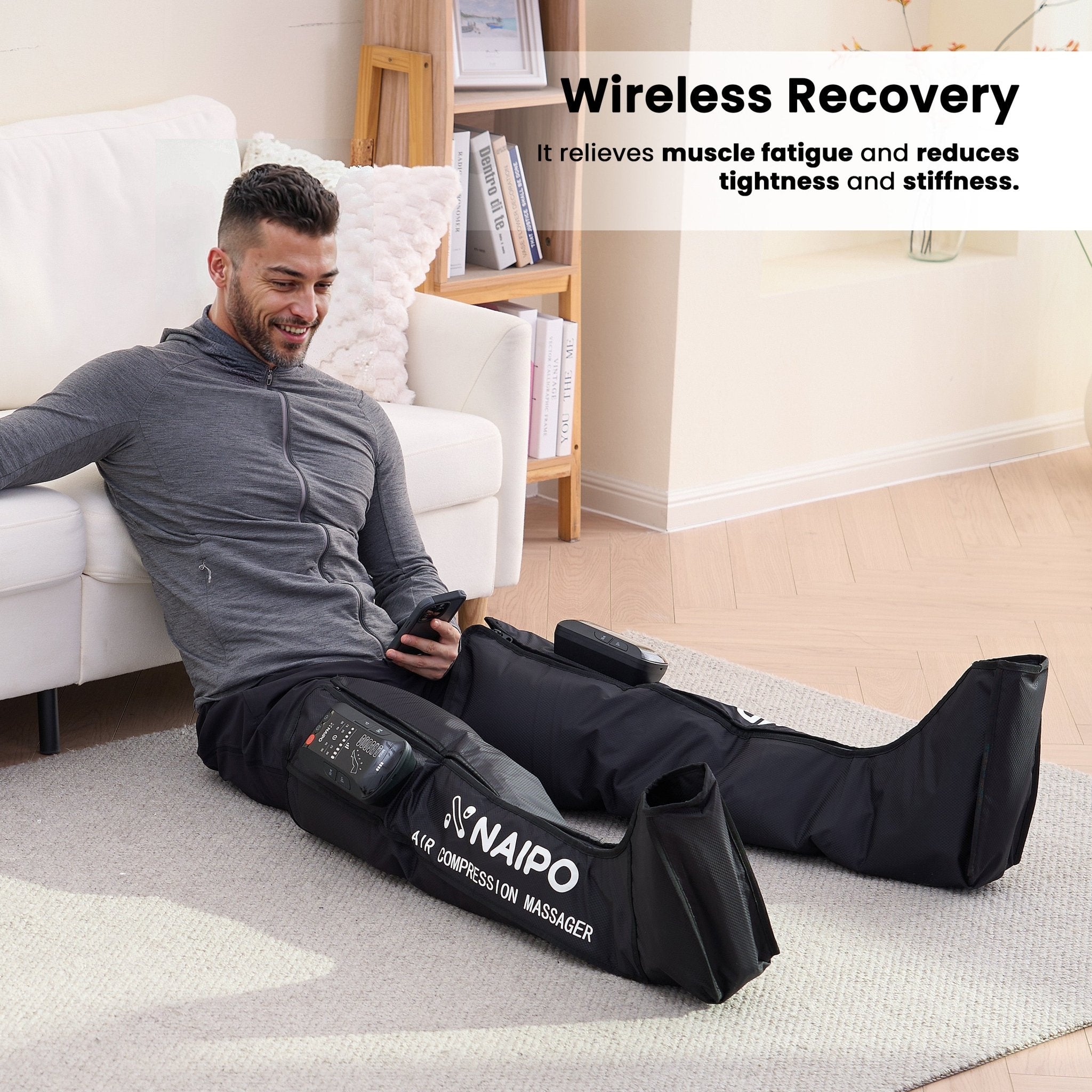 NAIPO Leg Air Massager, Full Leg Recovery with 6 Modes, Adjustable Pressure MGF - 301 - NAIPO