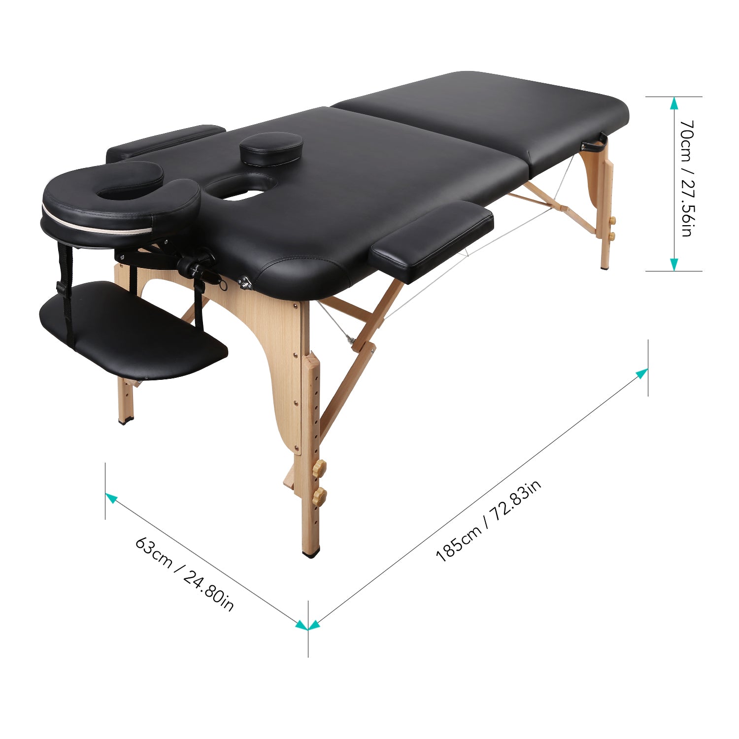 Naipo MGBC - 201H Portable Massage Table with 2 Fold Wooden - NAIPO