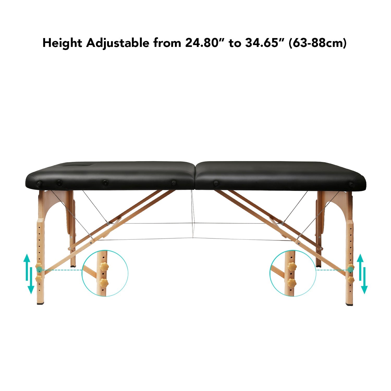 Naipo MGBC - 201H Portable Massage Table with 2 Fold Wooden - NAIPO