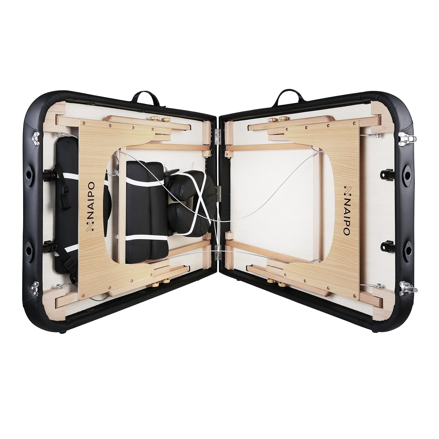 Naipo MGBC - 201H Portable Massage Table with 2 Fold Wooden - NAIPO