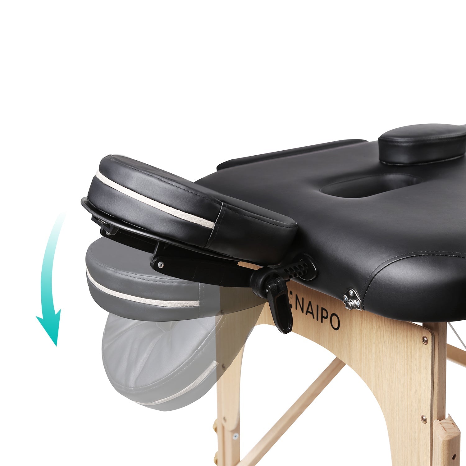 Naipo MGBC - 201H Portable Massage Table with 2 Fold Wooden - NAIPO