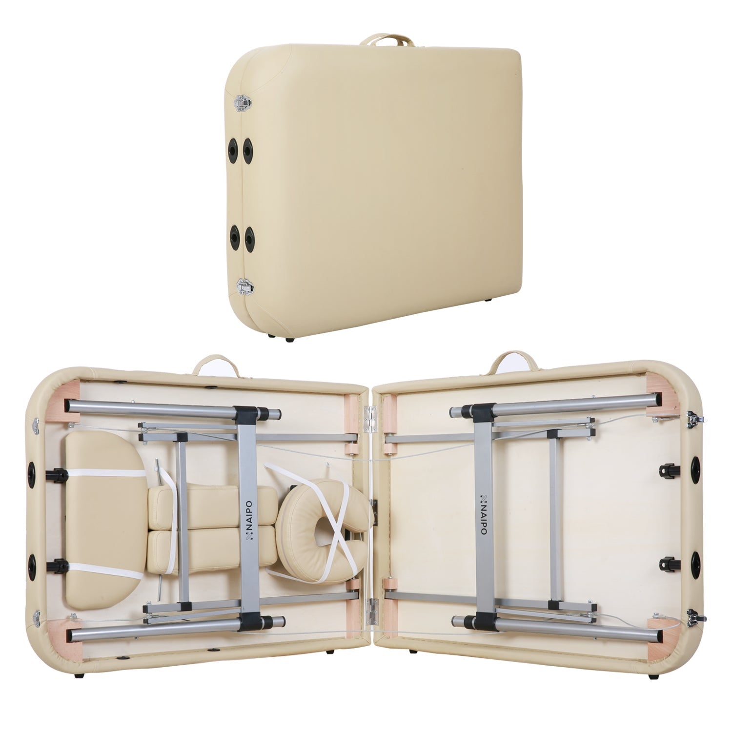 Naipo MGBC - 211H Two - fold portable Massage Table with Aluminum Feet - NAIPO