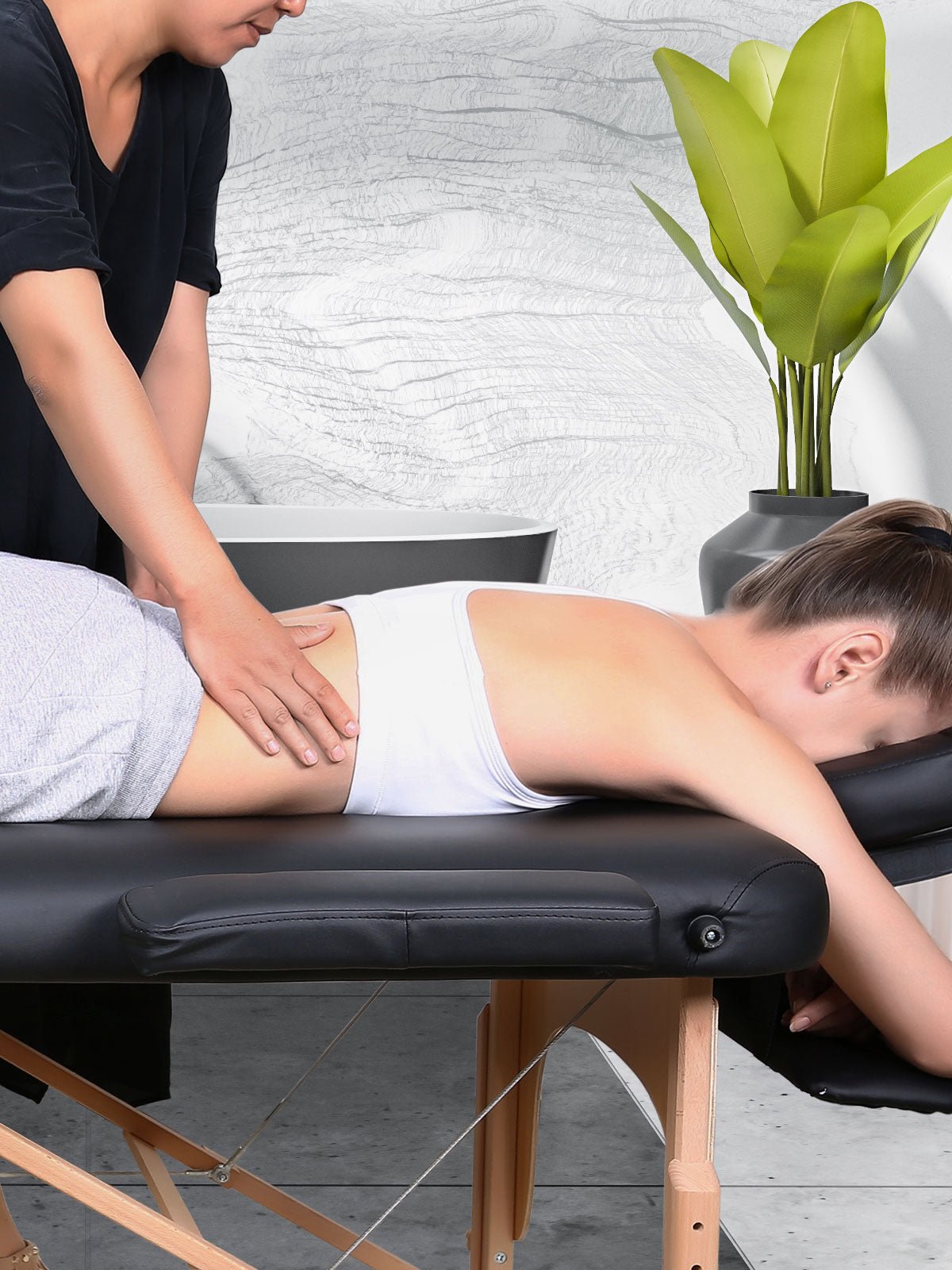 Naipo MGBC - 302 Three - fold portable Massage Table with Wooden Feet - NAIPO