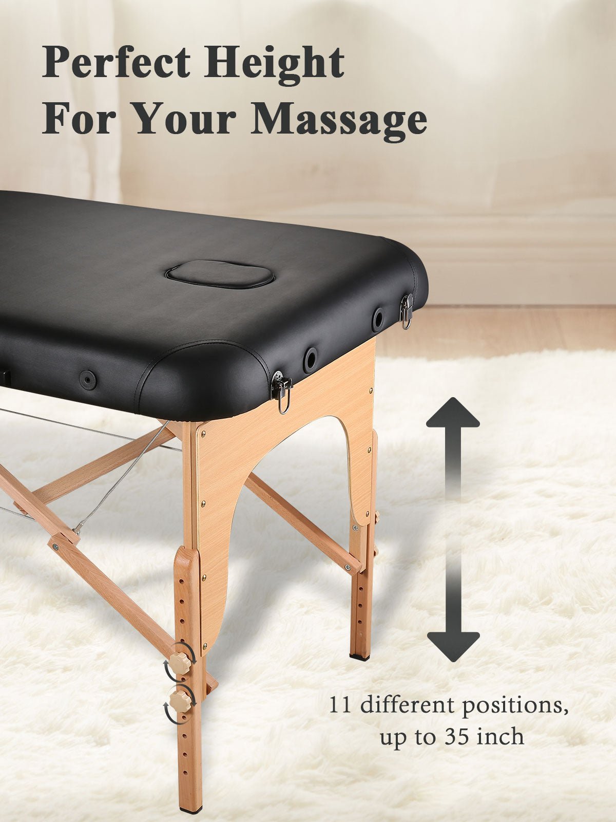 Naipo MGBC - 302 Three - fold portable Massage Table with Wooden Feet - NAIPO
