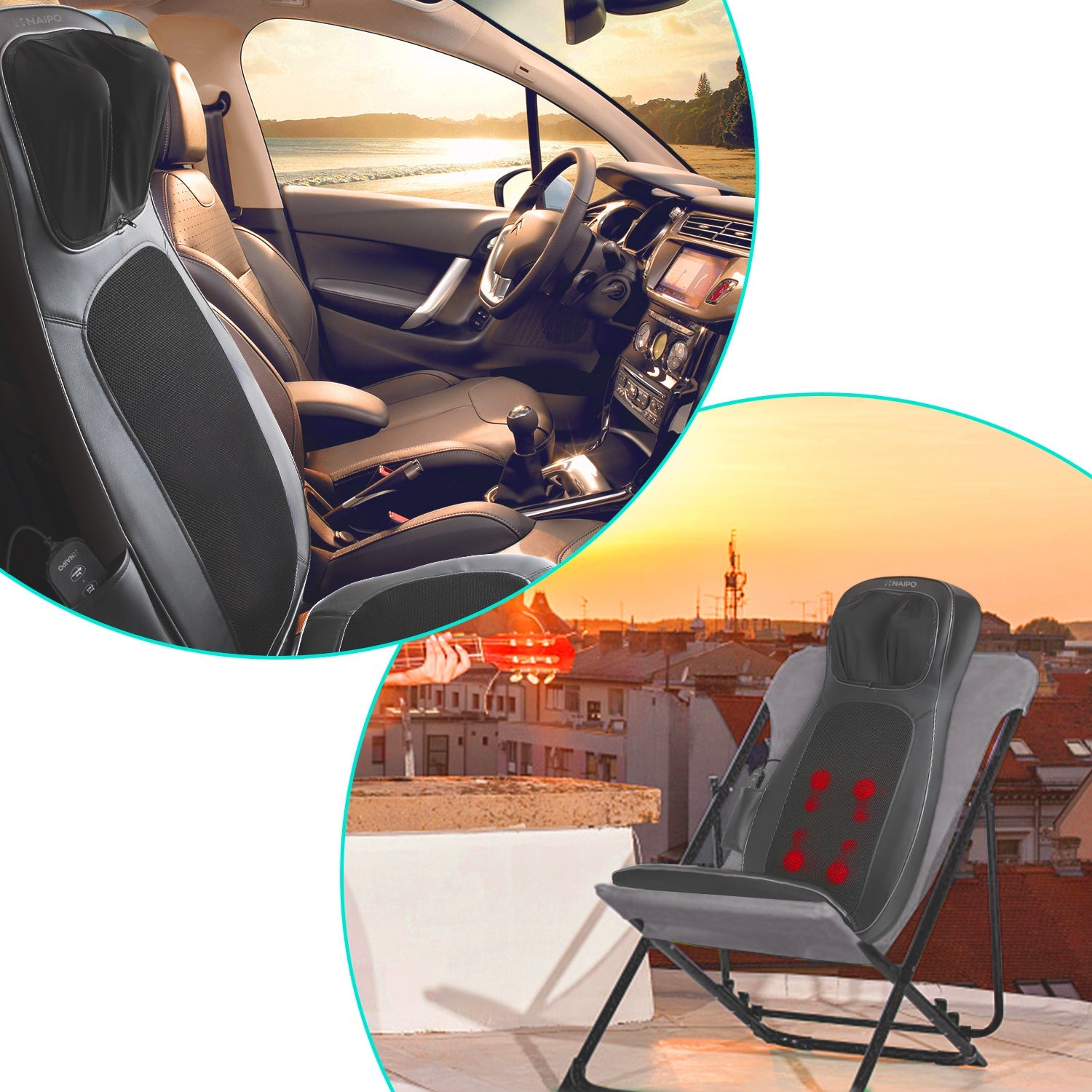 Naipo MGBK - C2030 Neck & Back Massager with Heat & Vibration - NAIPO